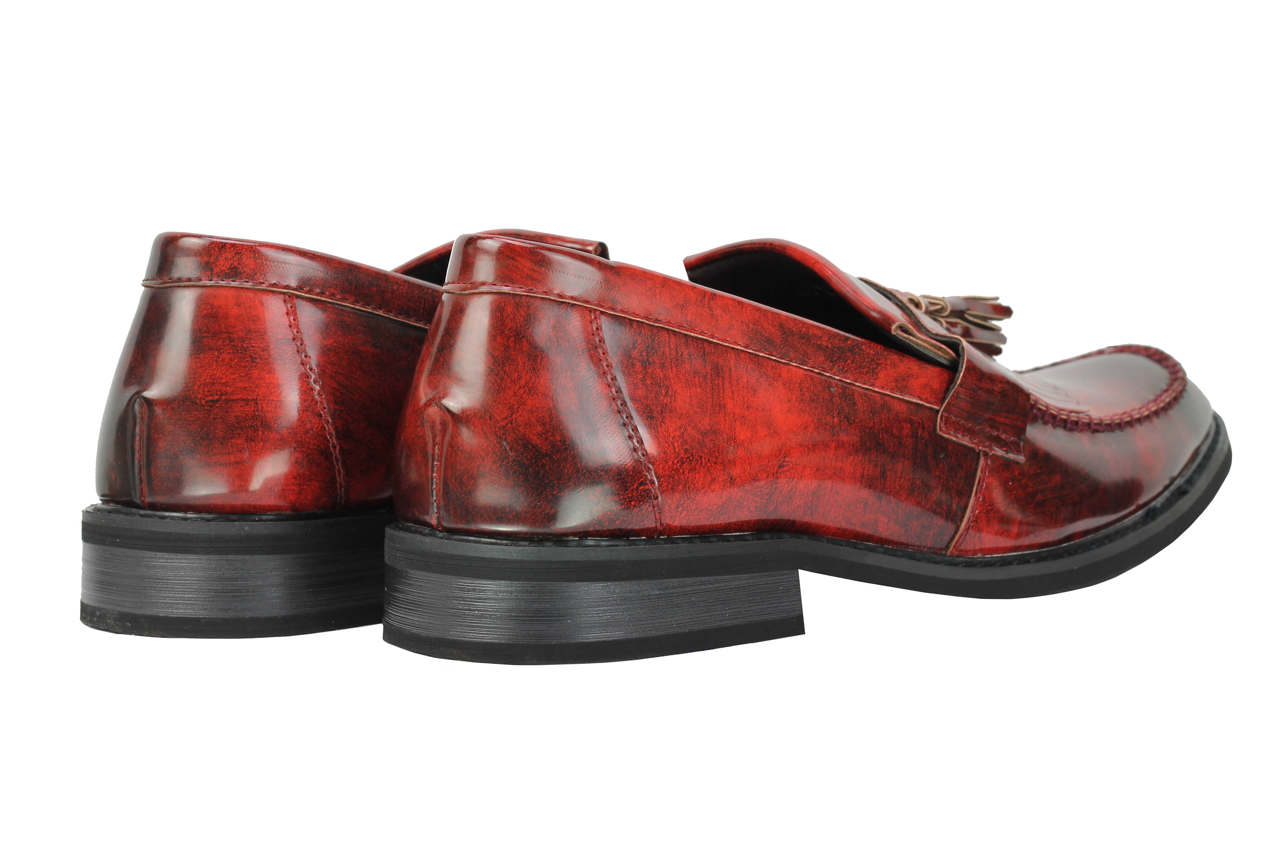 Men's MOD Retro Vintage Style Polished Faux Leather Tassel Loafers Shoes UK 7-11 