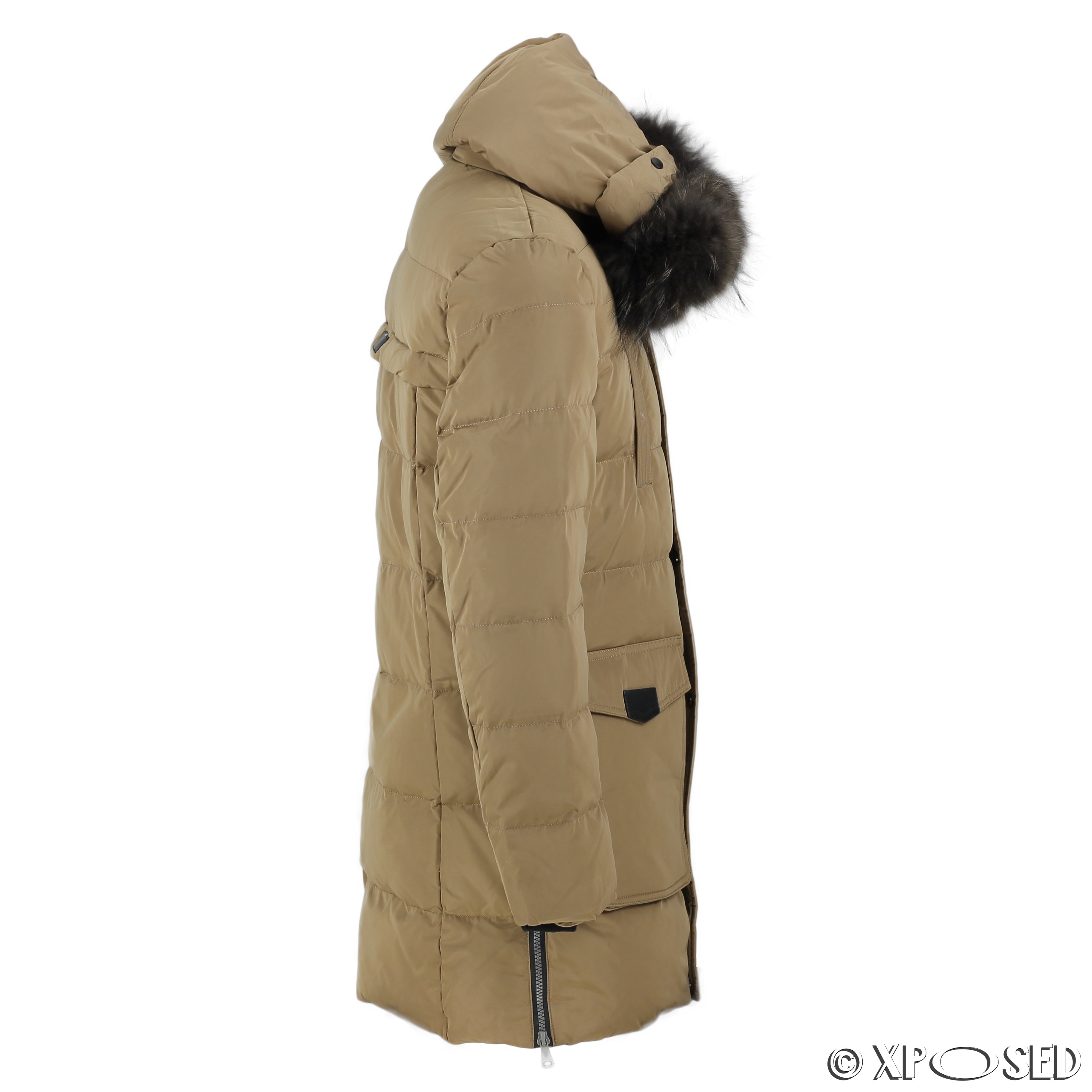 New Mens Puffer Padded Fur Hood Down Jacket Winter Warm Parka Coat