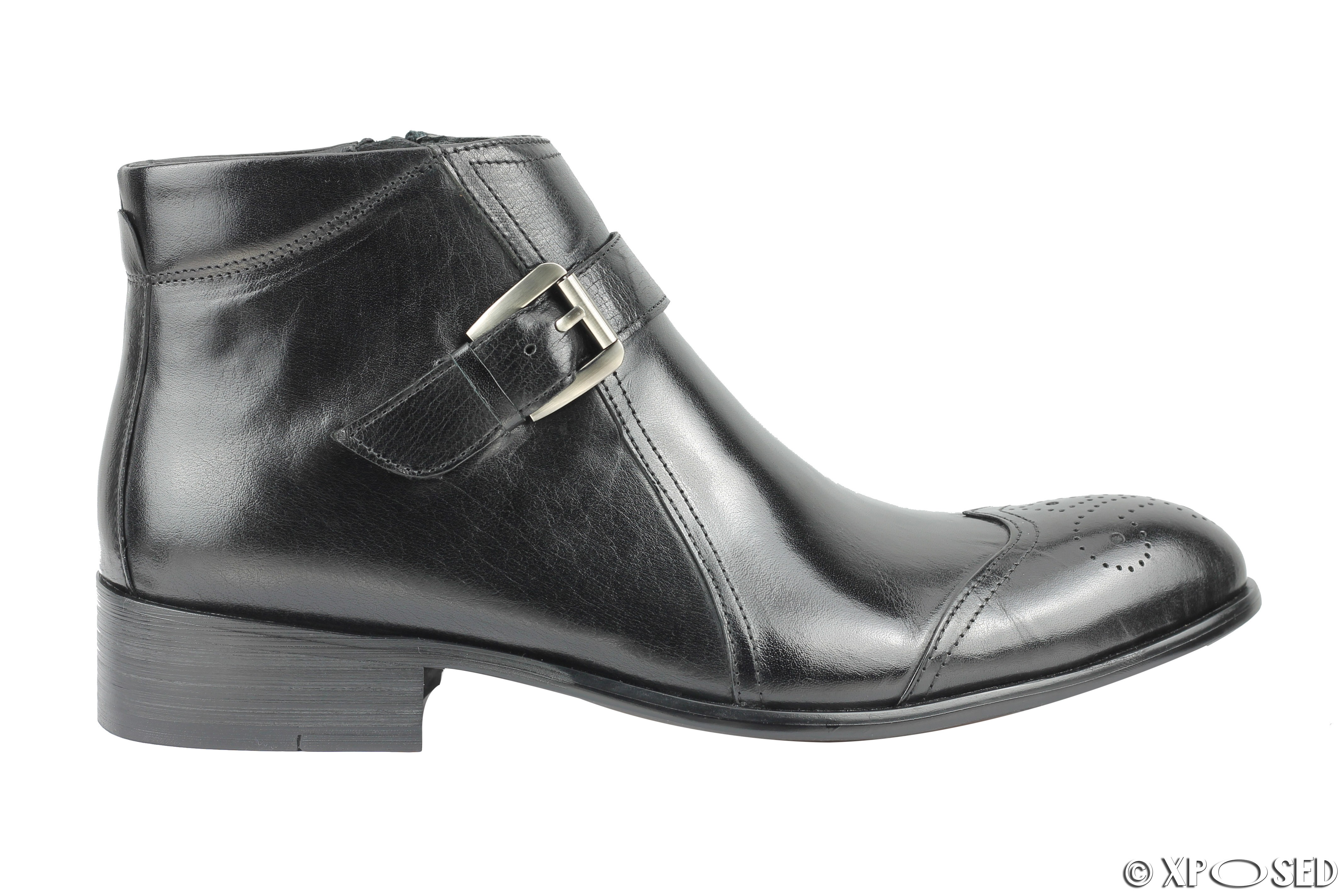 tan and black brogues
