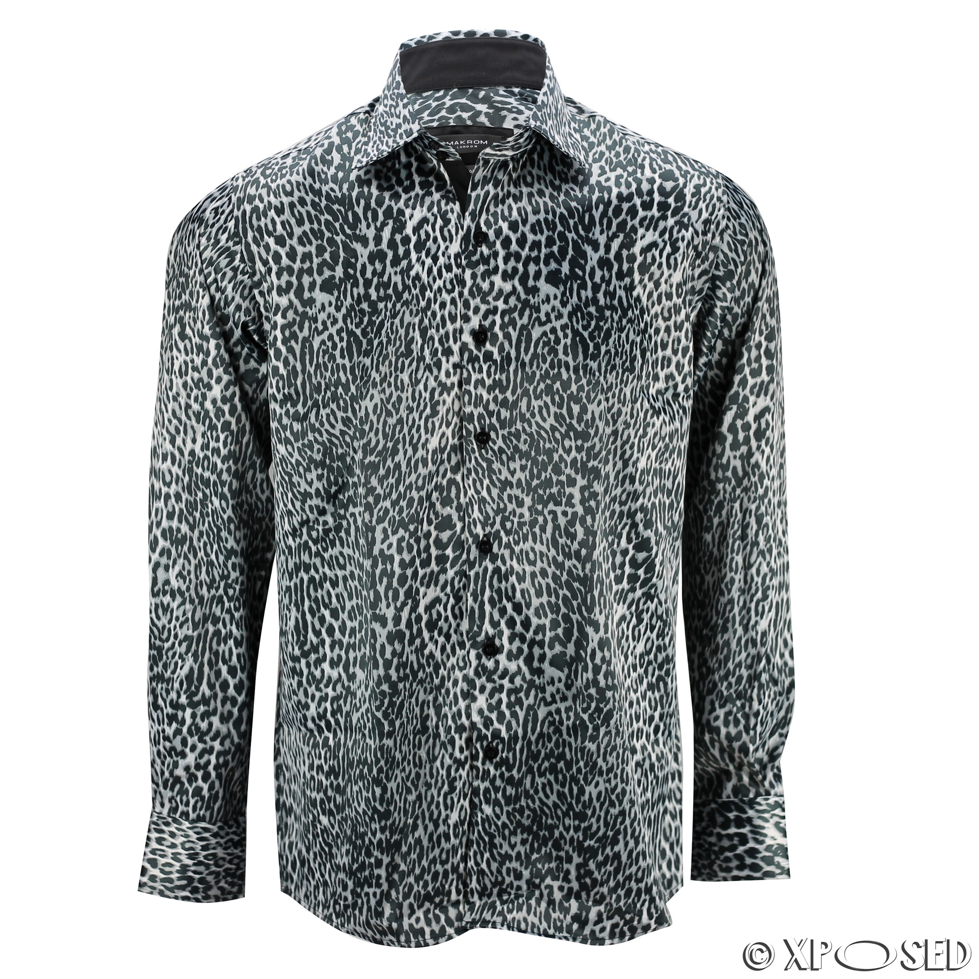 mens cheetah button up