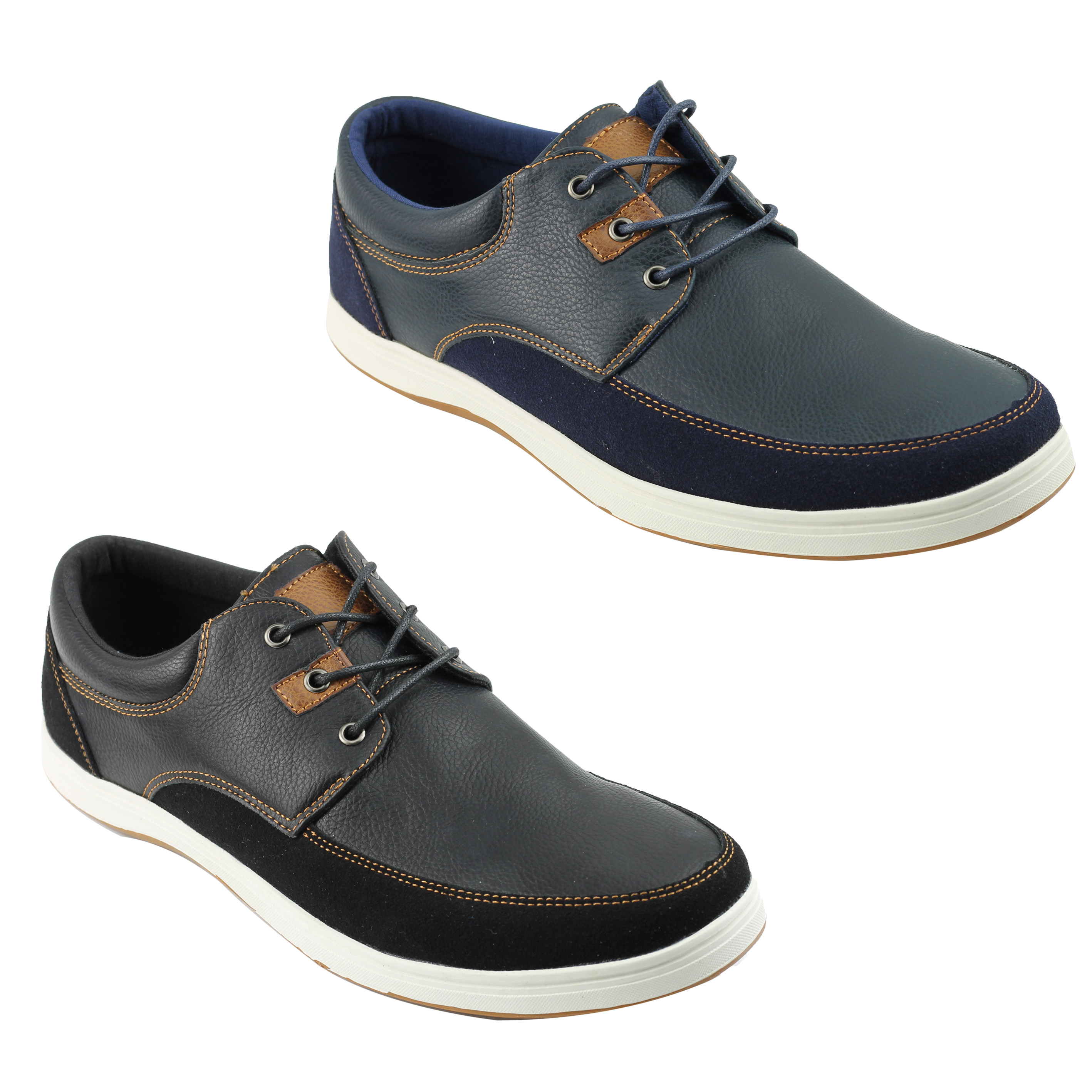 Mens Leather Look Smart Casual Sneakers 