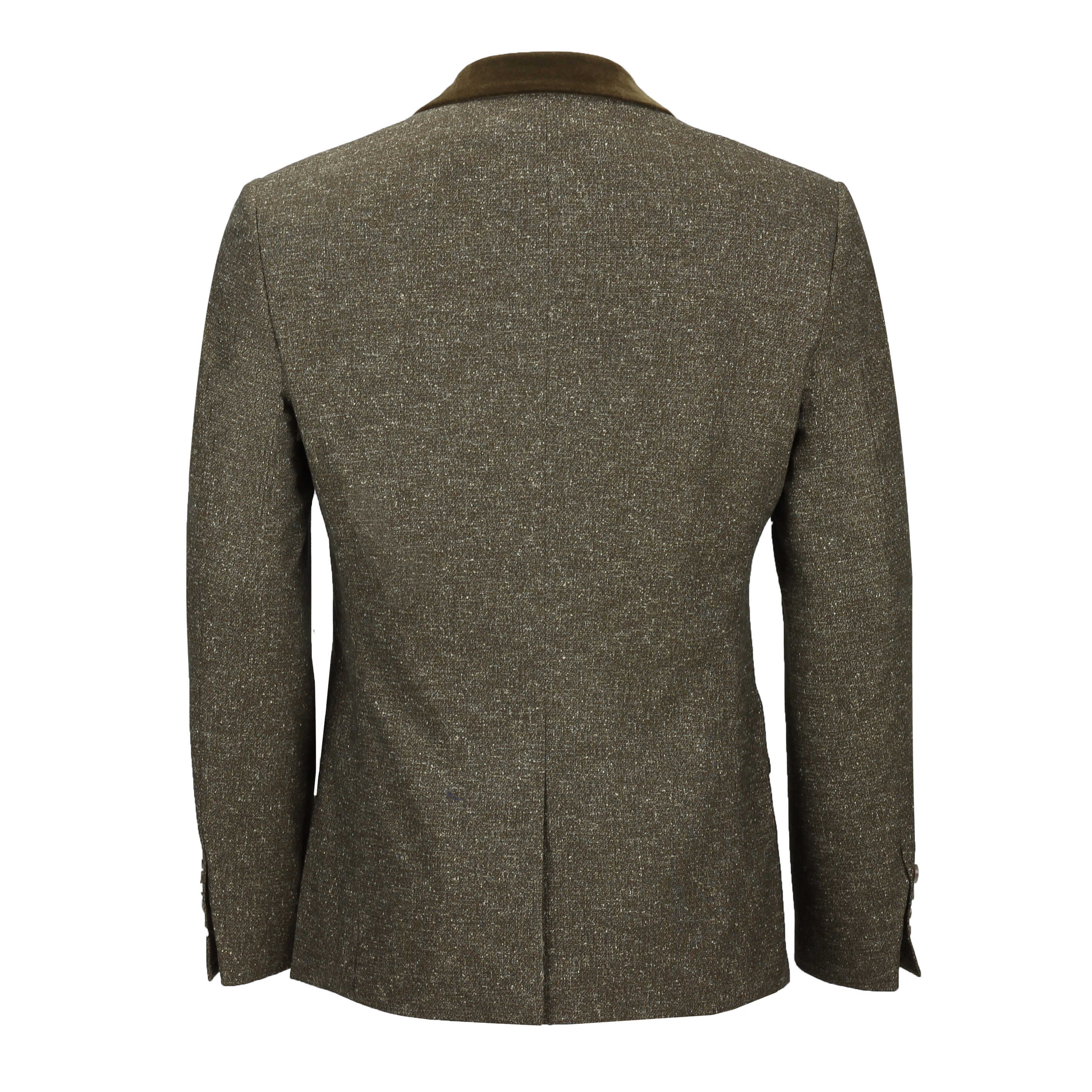 Mens Classic Herringbone Tweed Check Blazer Vintage Tailored Fit