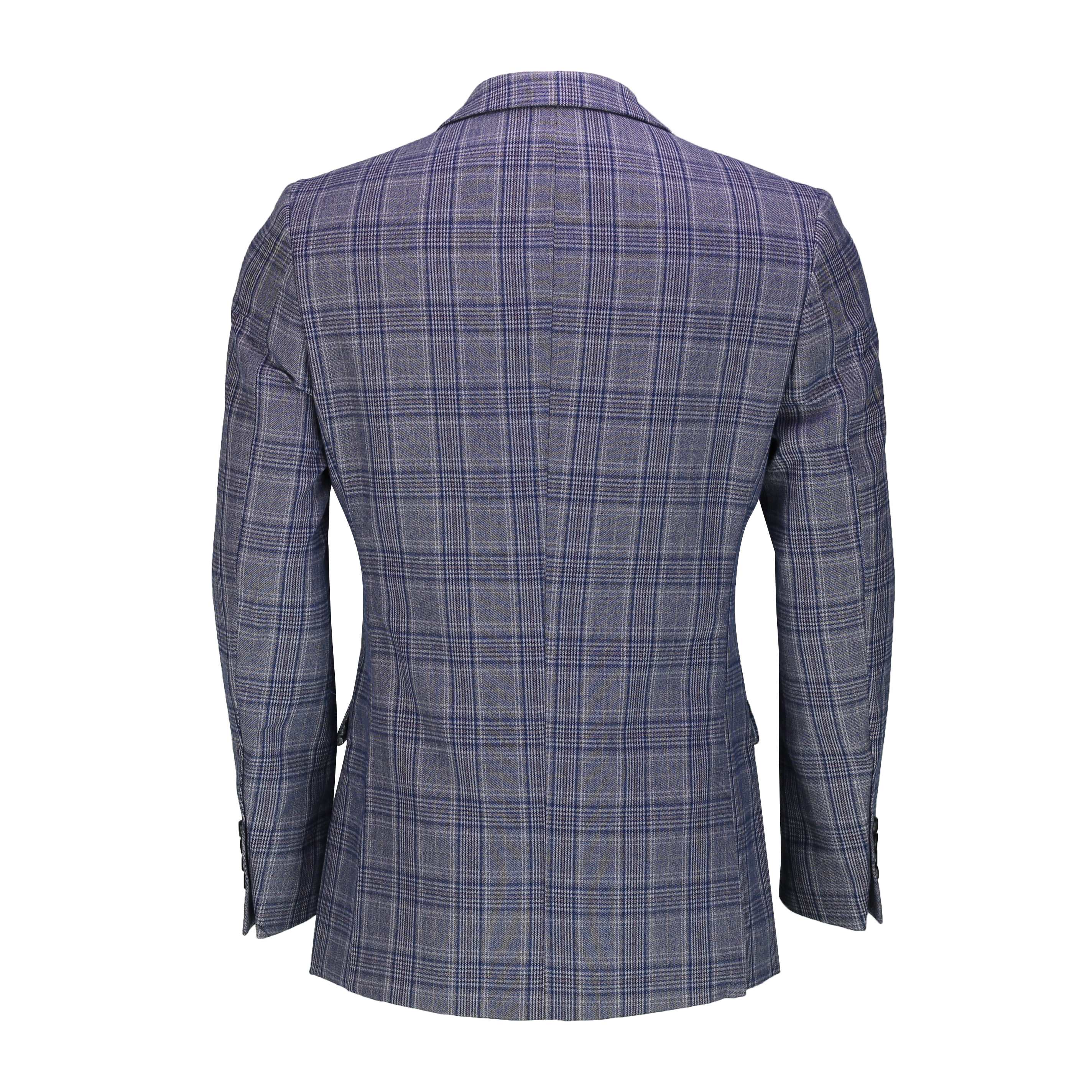 Mens Single / Double Breasted Blazer Tweed Check Retro Tailored Fit ...