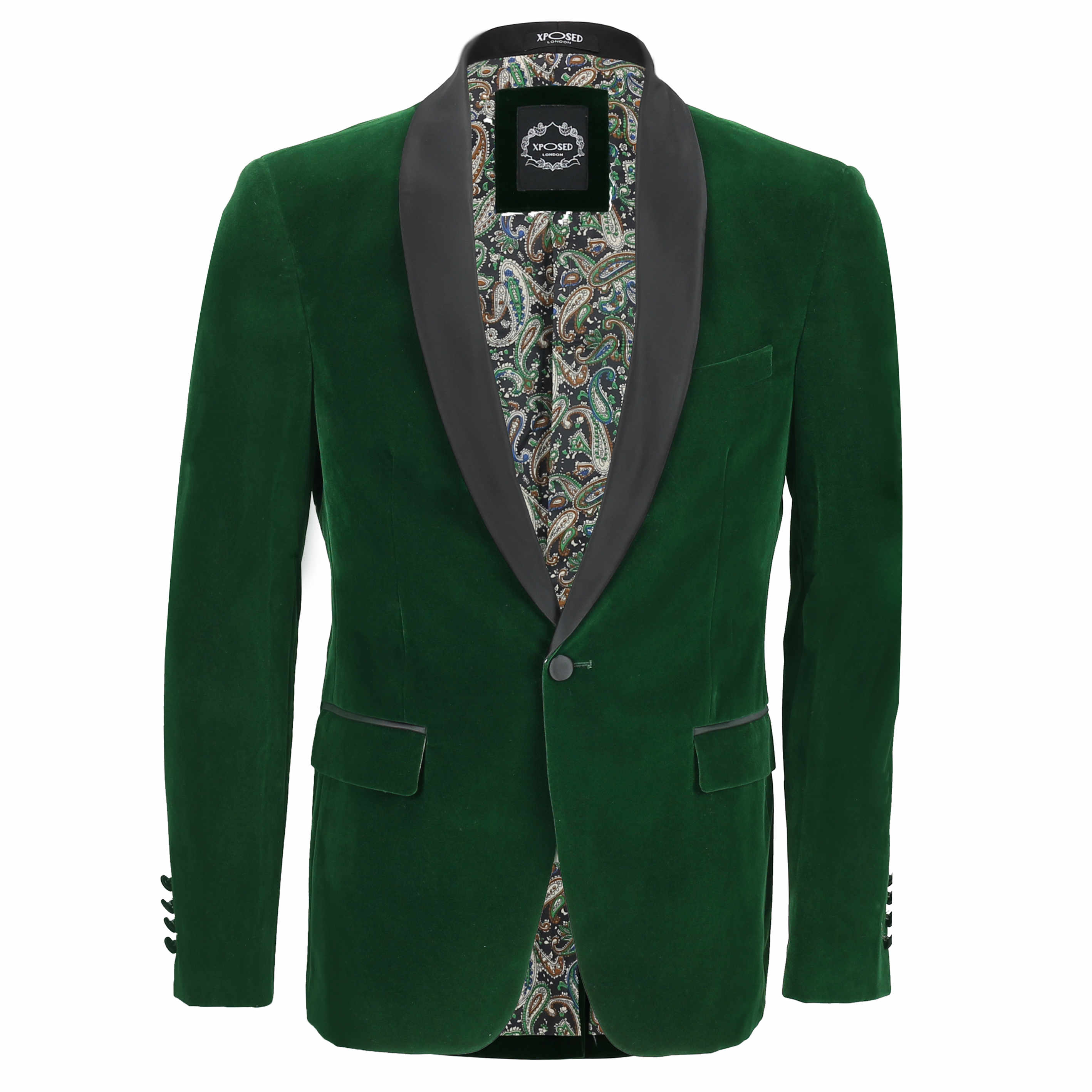 Mens Green Velvet Vintage 3 Piece Suit Tuxedo Blazer Coat Waistcoat ...