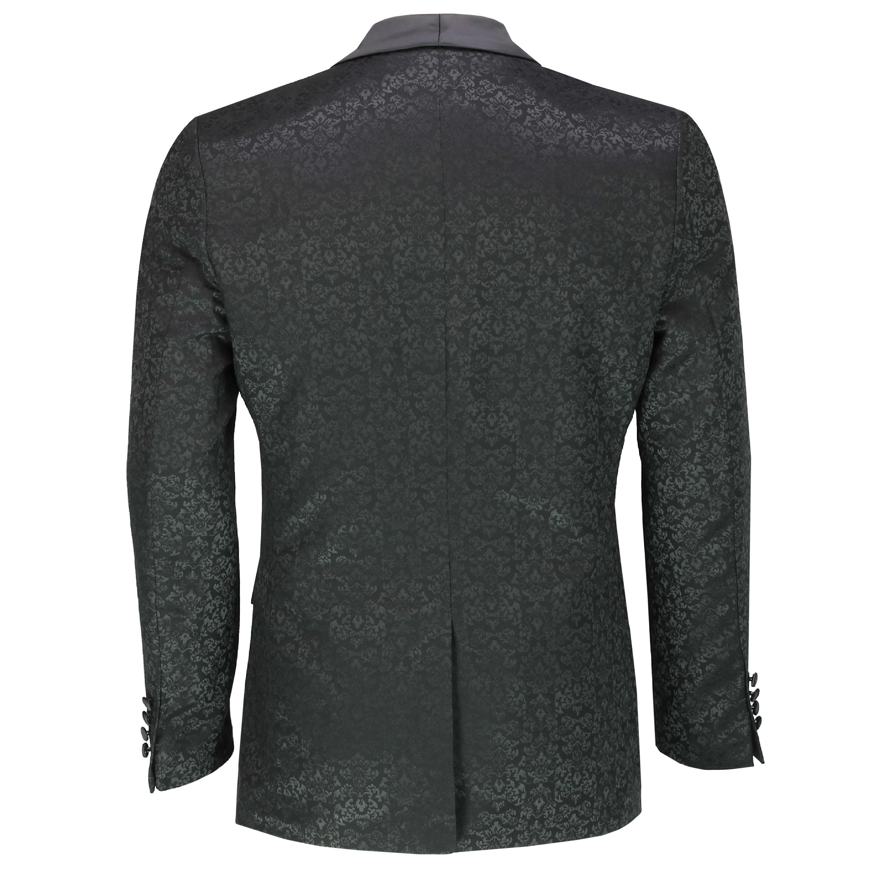 Mens Classic Jacquard Tuxedo Jacket Tailored Fit Paisley Blazer with ...