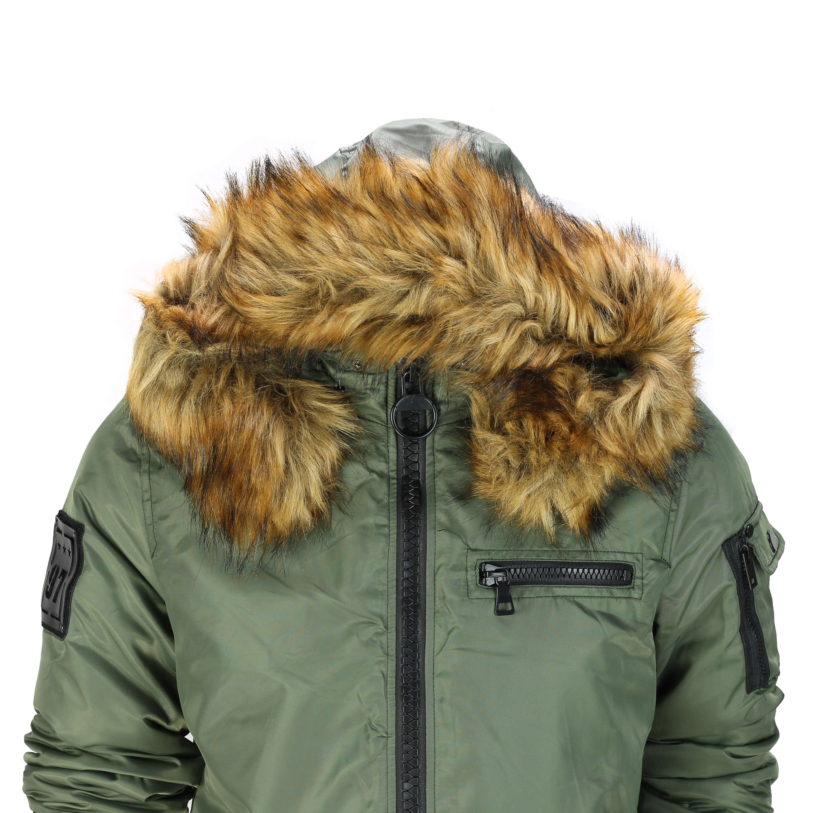 Mens Warm Winter Jacket Smart Fashion Parka Detachable Fur Lined Trim ...