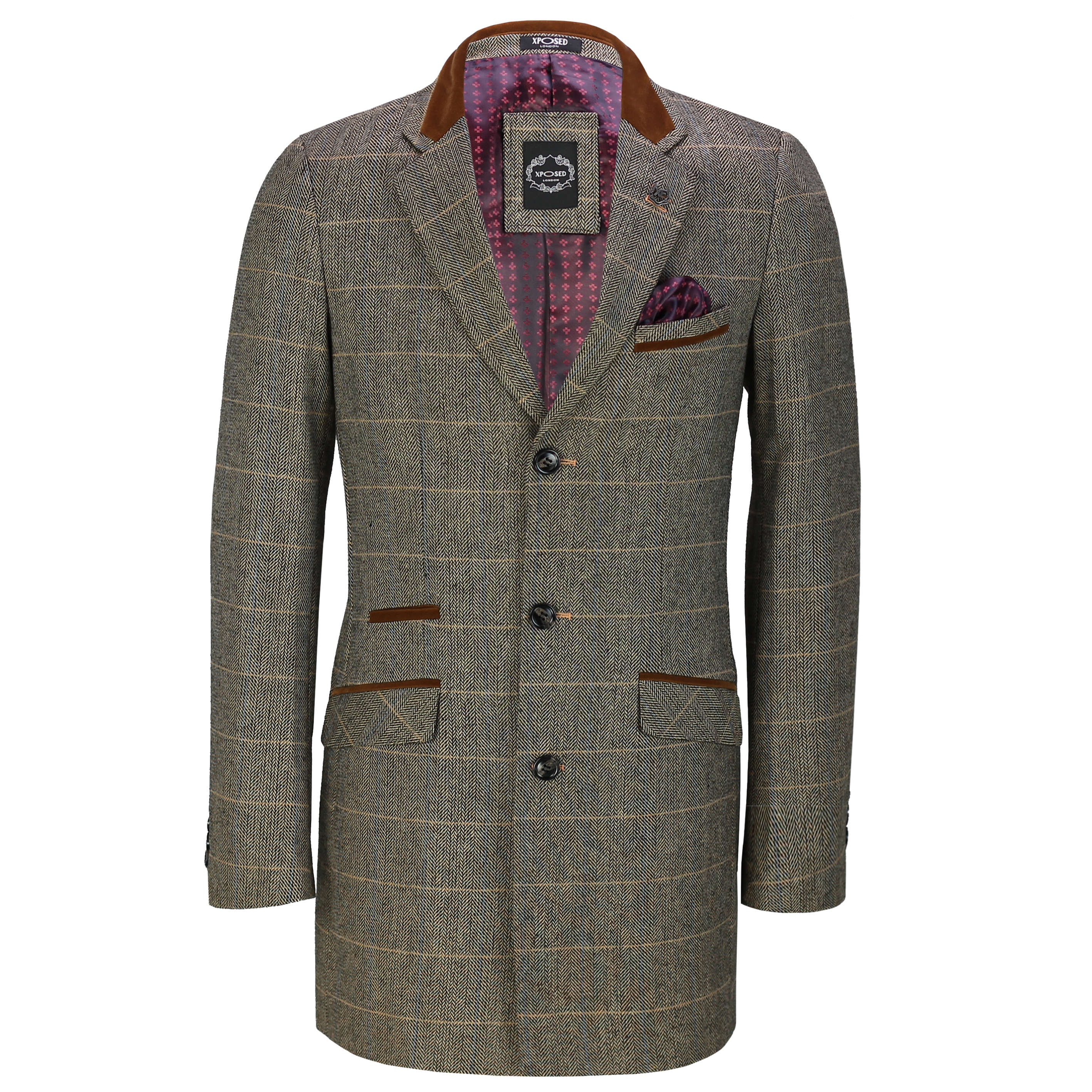 Check herringbone tweed jacket Berlin fit - Regular, Le 31