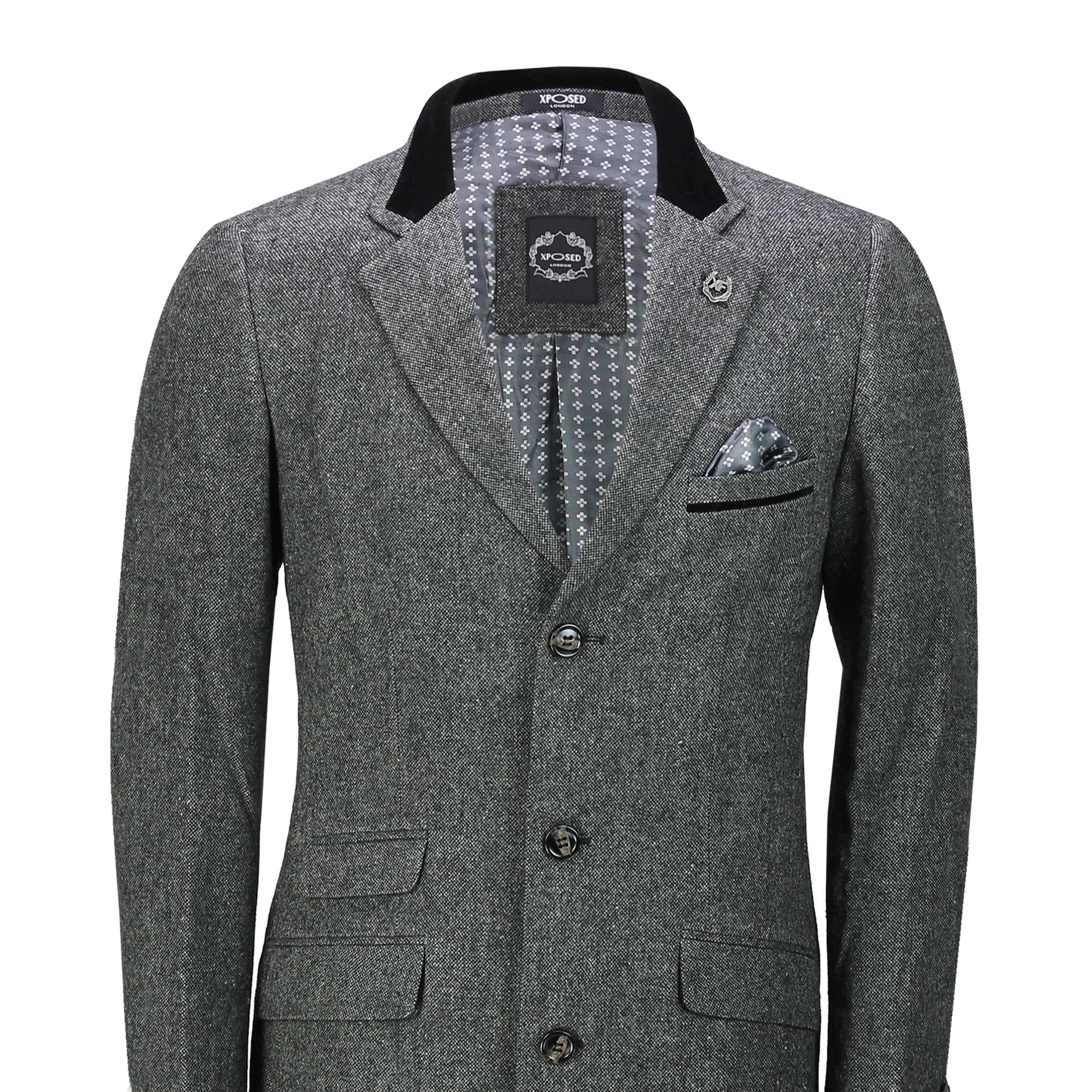 Mens 3/4 Long Tweed Overcoat Jacket Vintage Styled Peaky Blinders ...