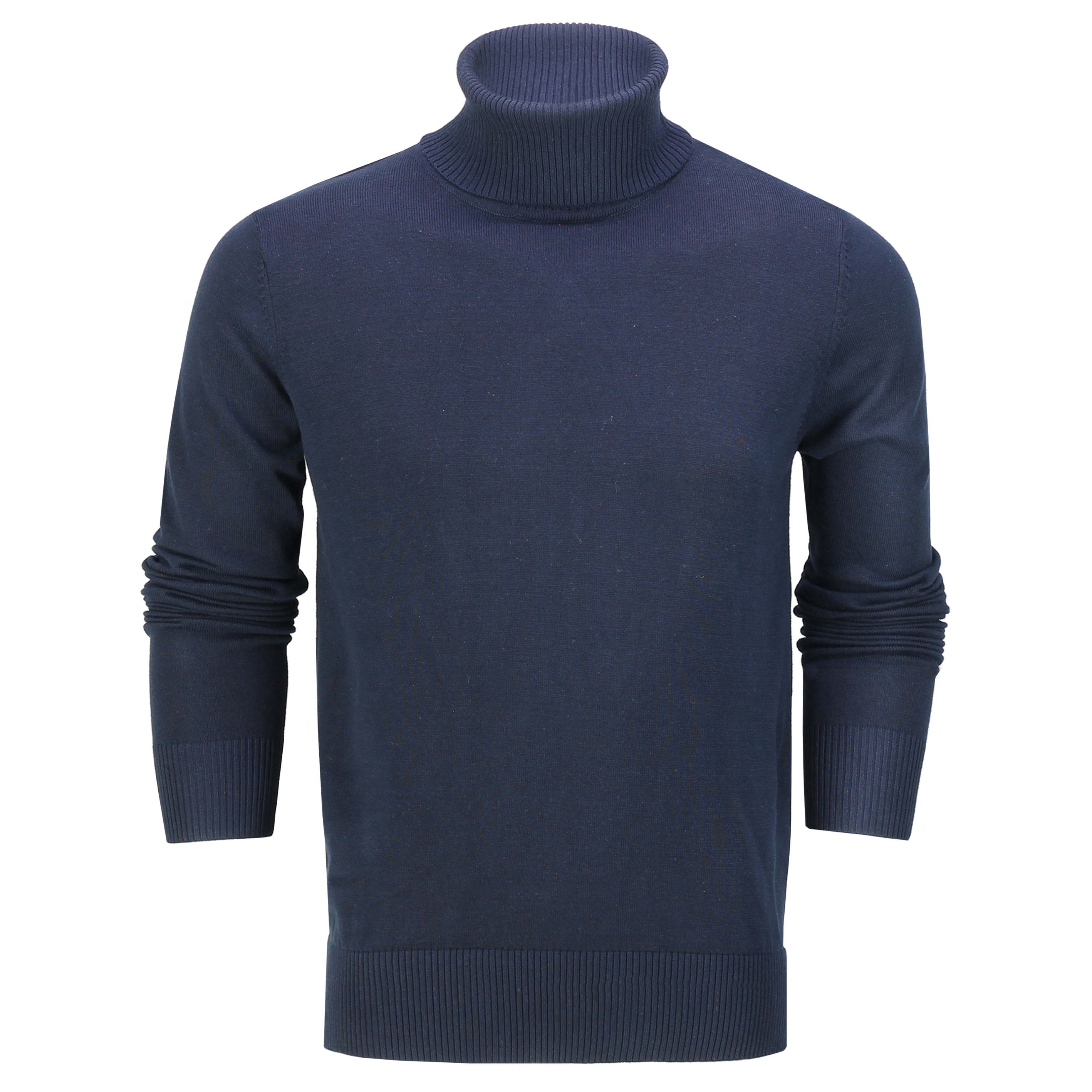 Mens Roll Neck Jumper Soft Cotton Fine Knitted High Turtle Polo ...