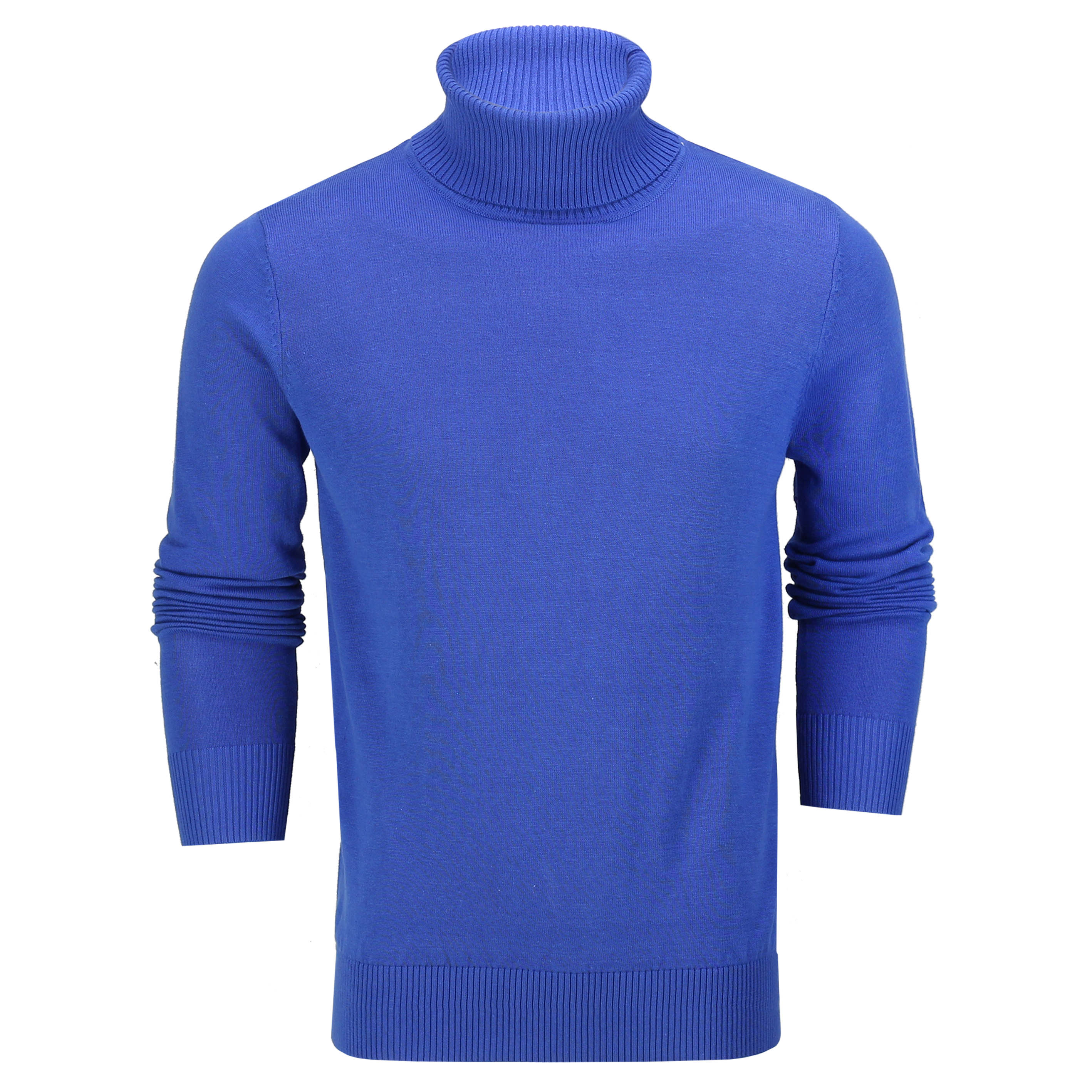 Mens Roll Neck Jumper Soft Cotton Fine Knitted High Turtle Polo Pullover Top 