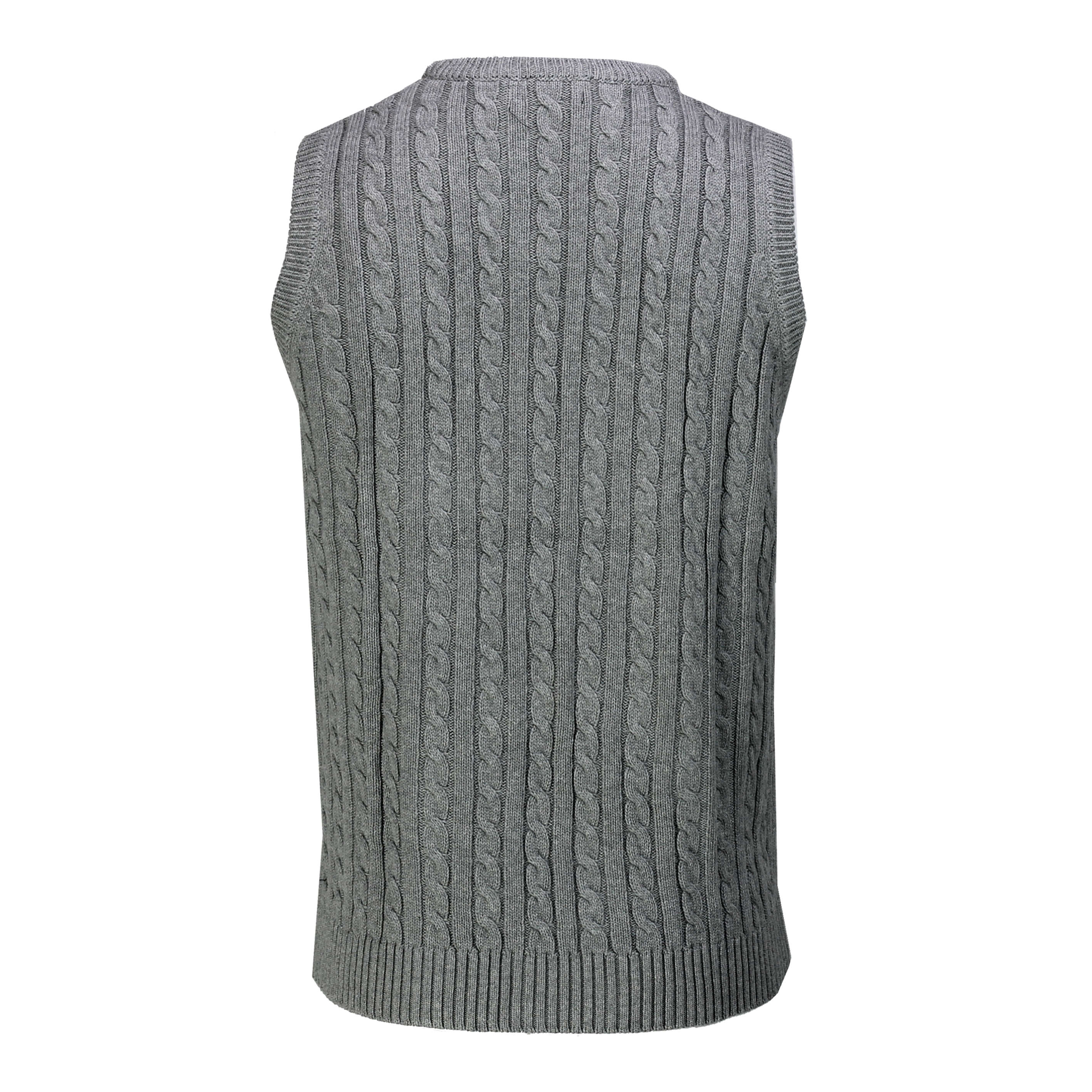 Mens Classic Cable Knitted Sleeveless V Neck Jumper Smart Casual ...