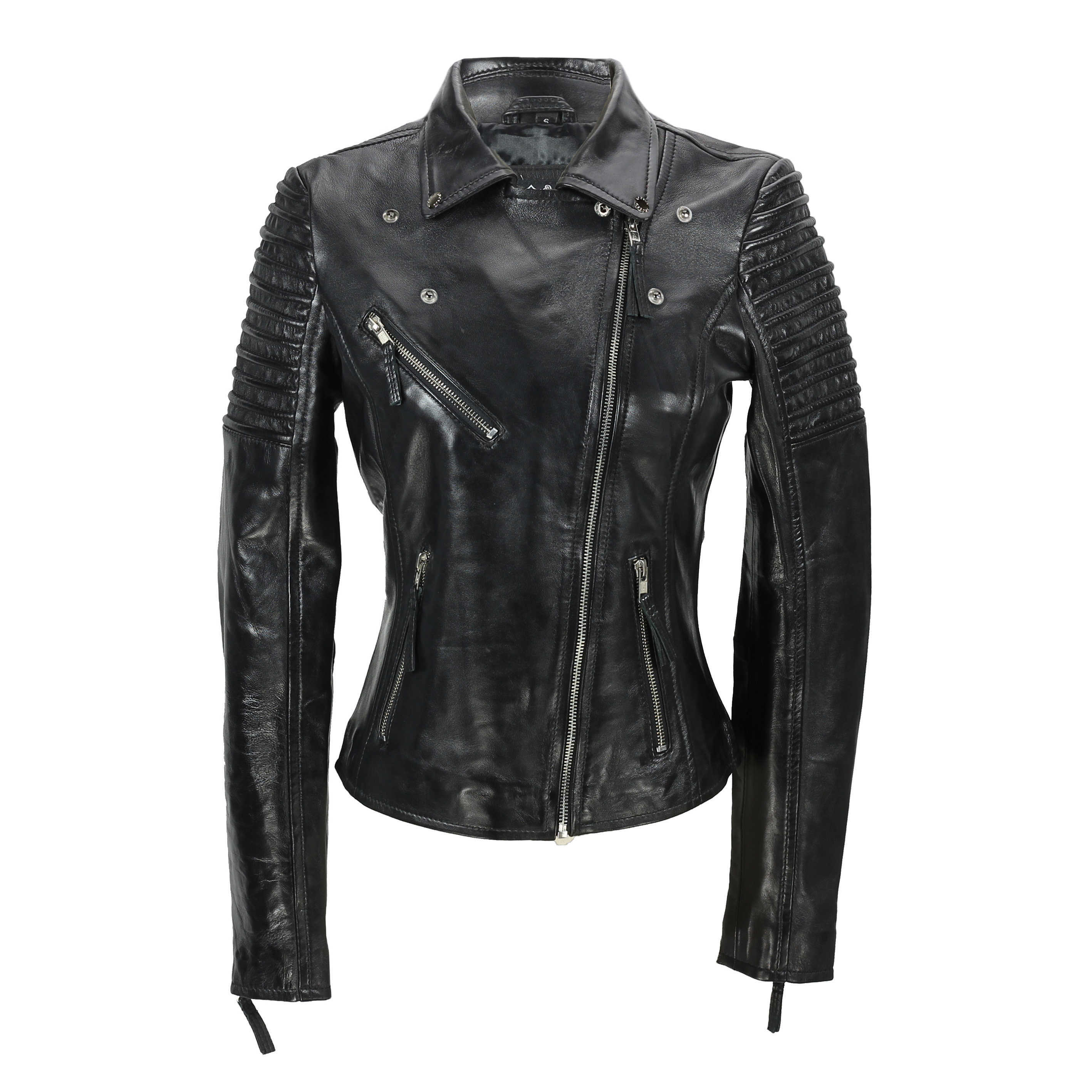 Womens Vintage Slim Fitted Soft Real Leather Ladies Biker Jacket UK ...
