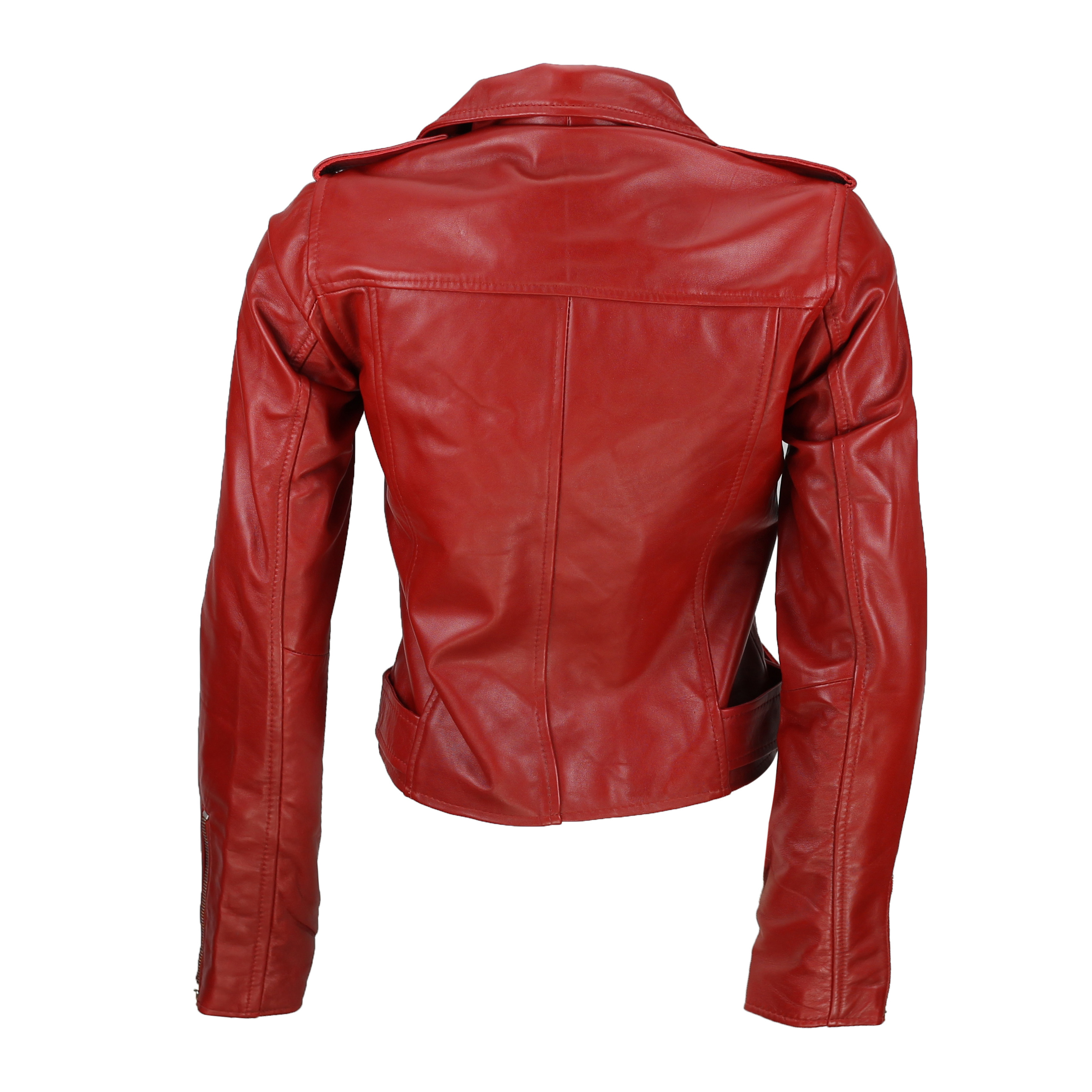 Ladies 100% Real Soft Leather Slim Fit Short Retro Rock Biker Jacket ...