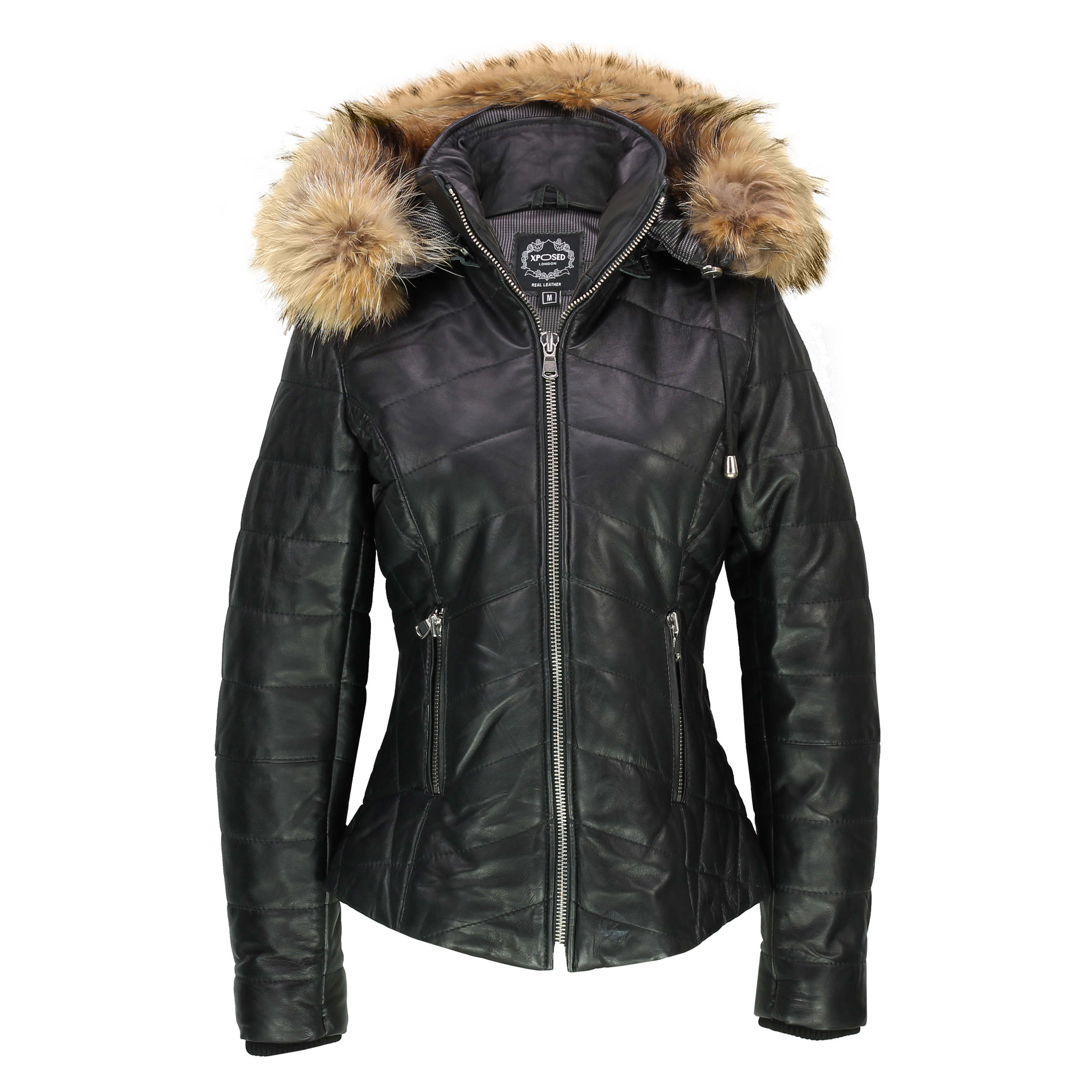 women's parka with real fur trimmed hood