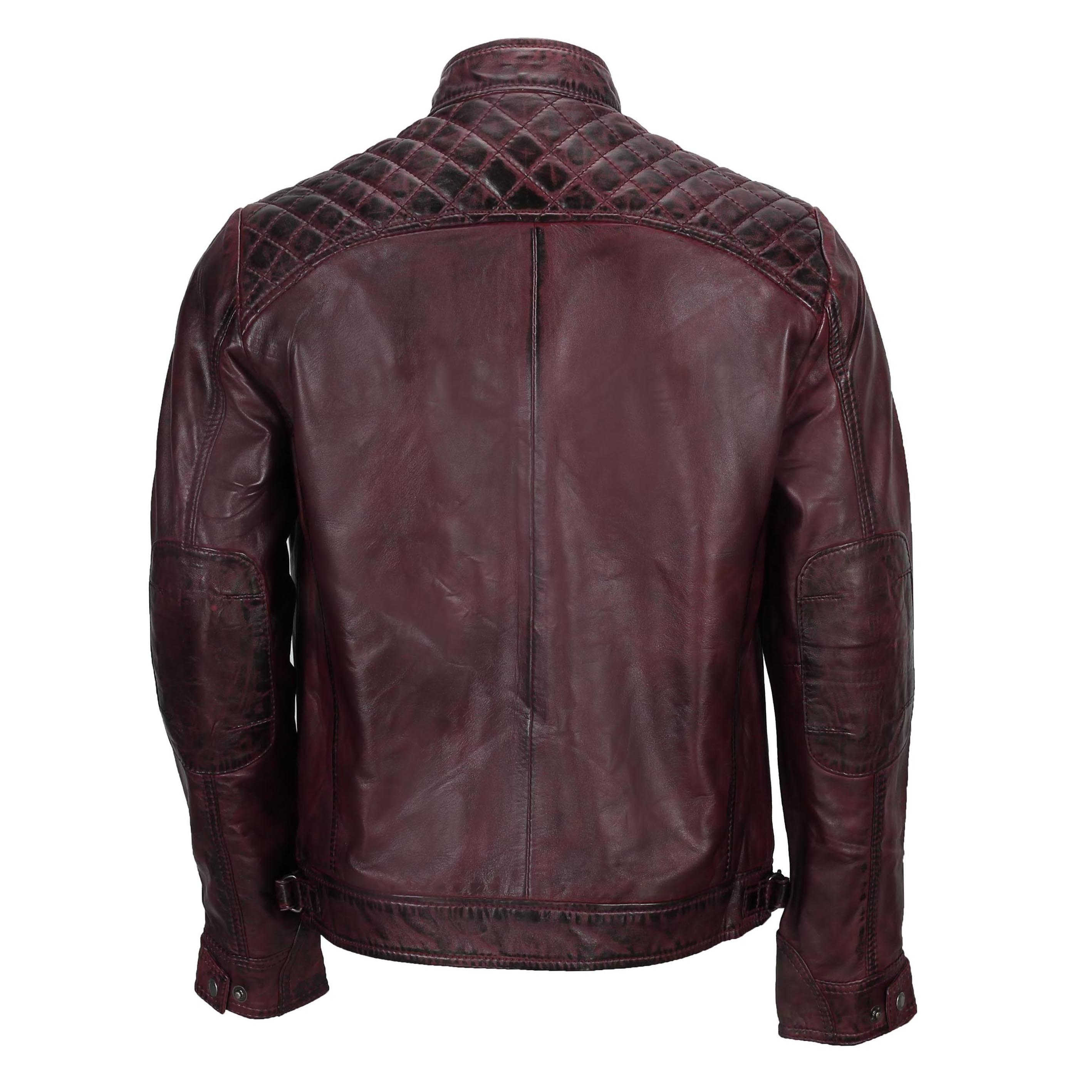 Mens Real Leather Washed Brown Black Vintage Zipped Smart Casual Biker Jacket | eBay
