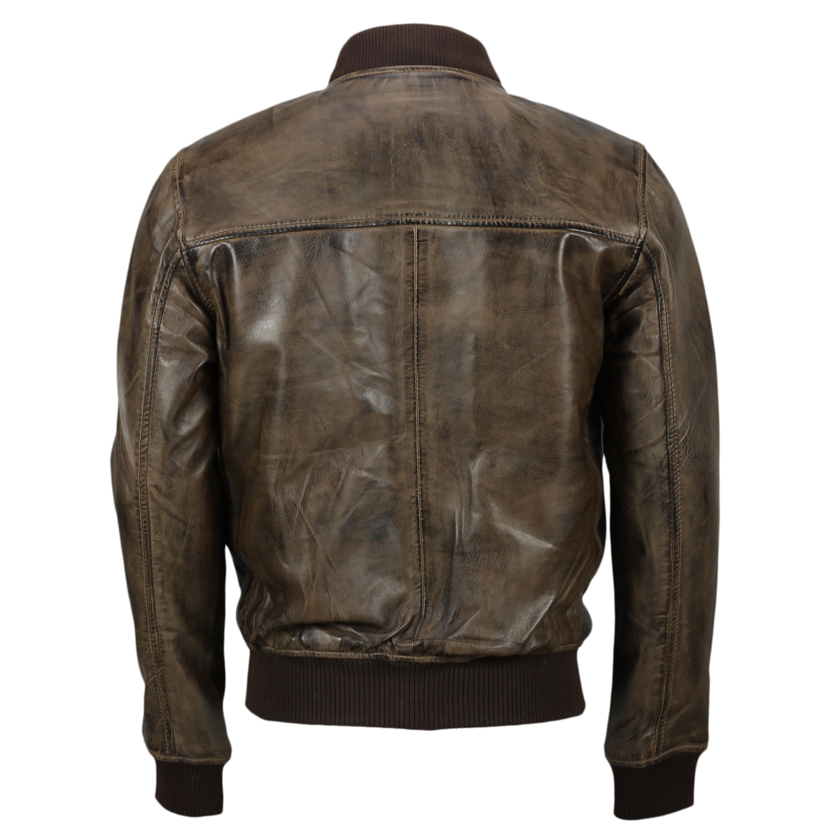 New Mens Soft Real Leather Bomber Jacket Vintage Biker Style in Black Rust Brown | eBay