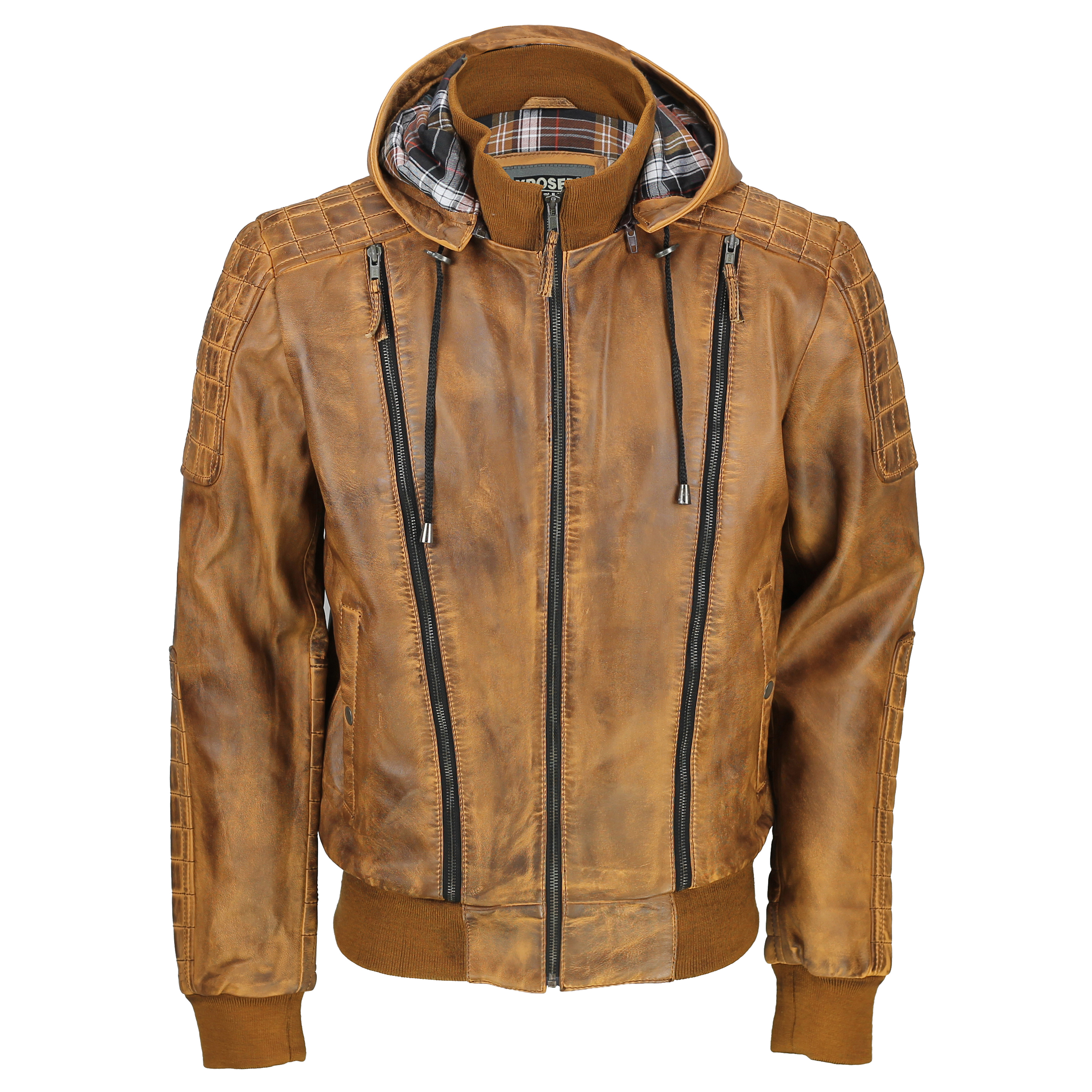 Details about   Mens Leather Jacket Bomber Removable Hood Ride Motorcycle Faux Leather Jackets 