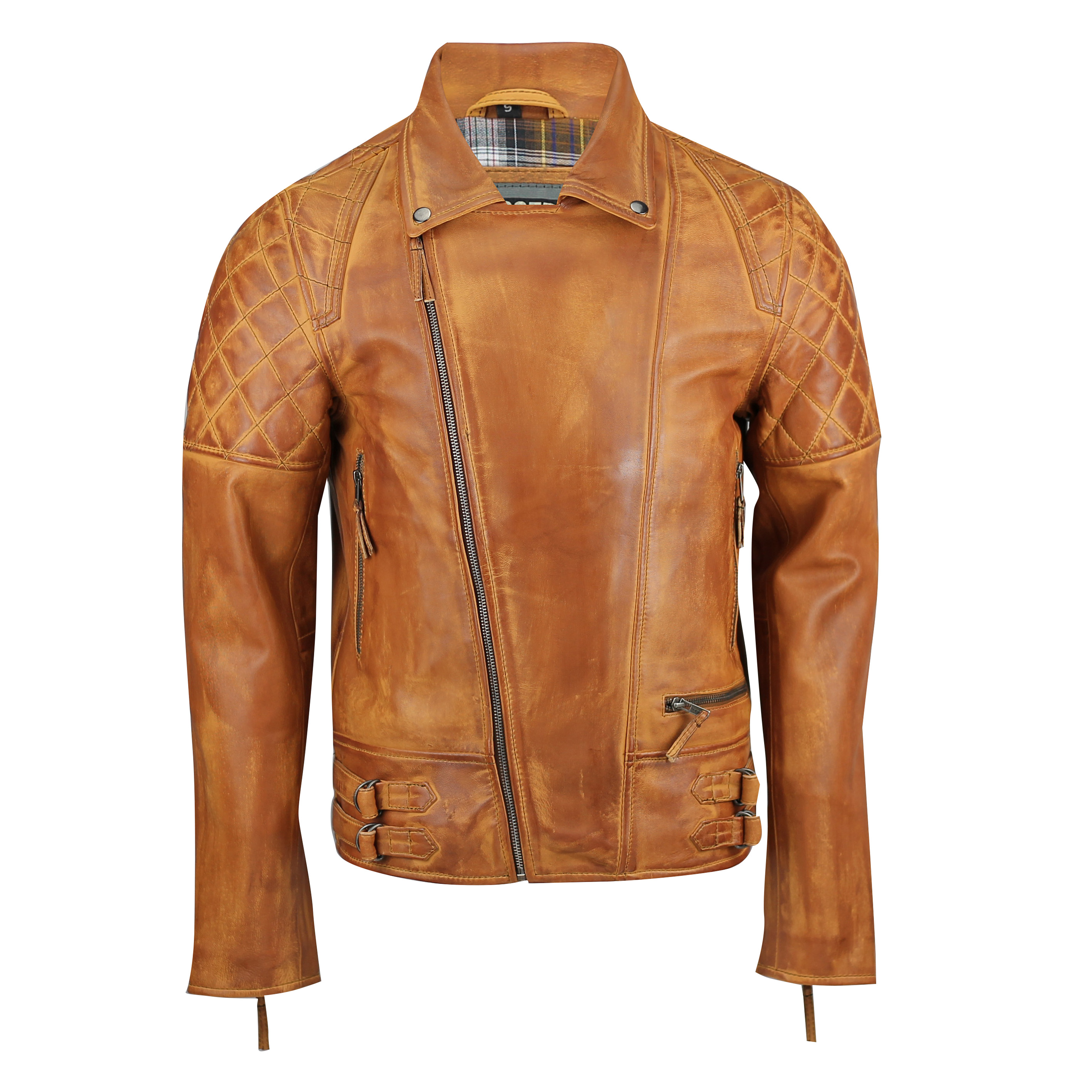 Xposed New Ladies Women’s Soft Real Leather Vintage Fitted Tan Brown Biker Style Jacket Size S 5XL 