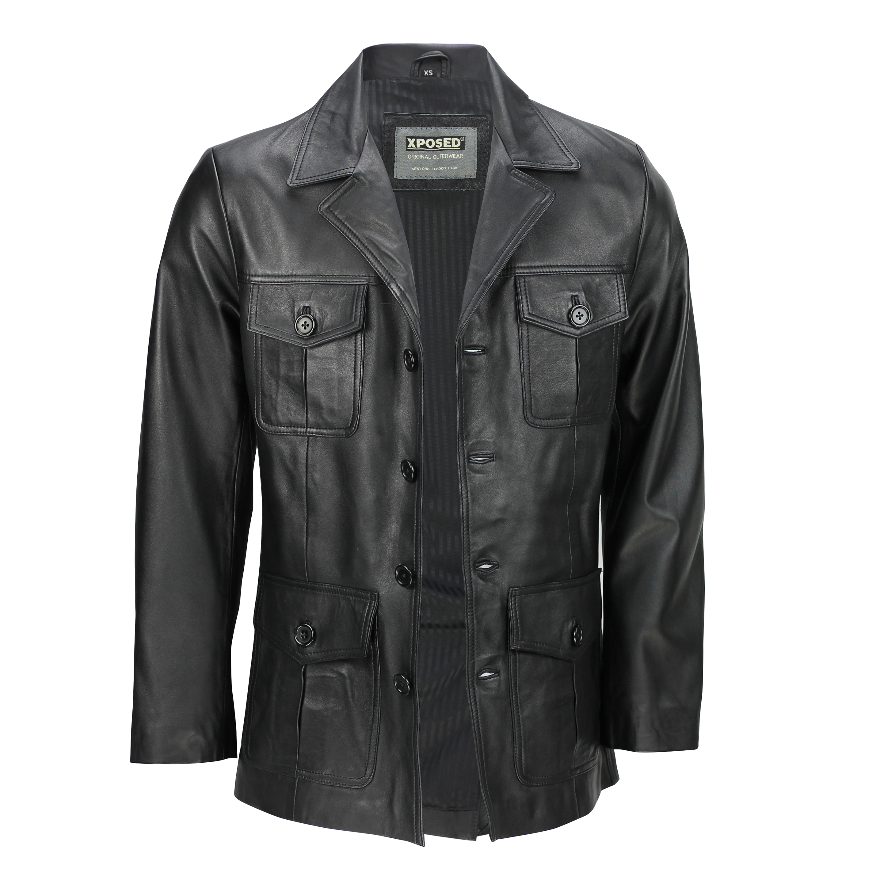 Vintage Biker Antique Style Real Leather Retro Slim Fit Black Jackets for Men 