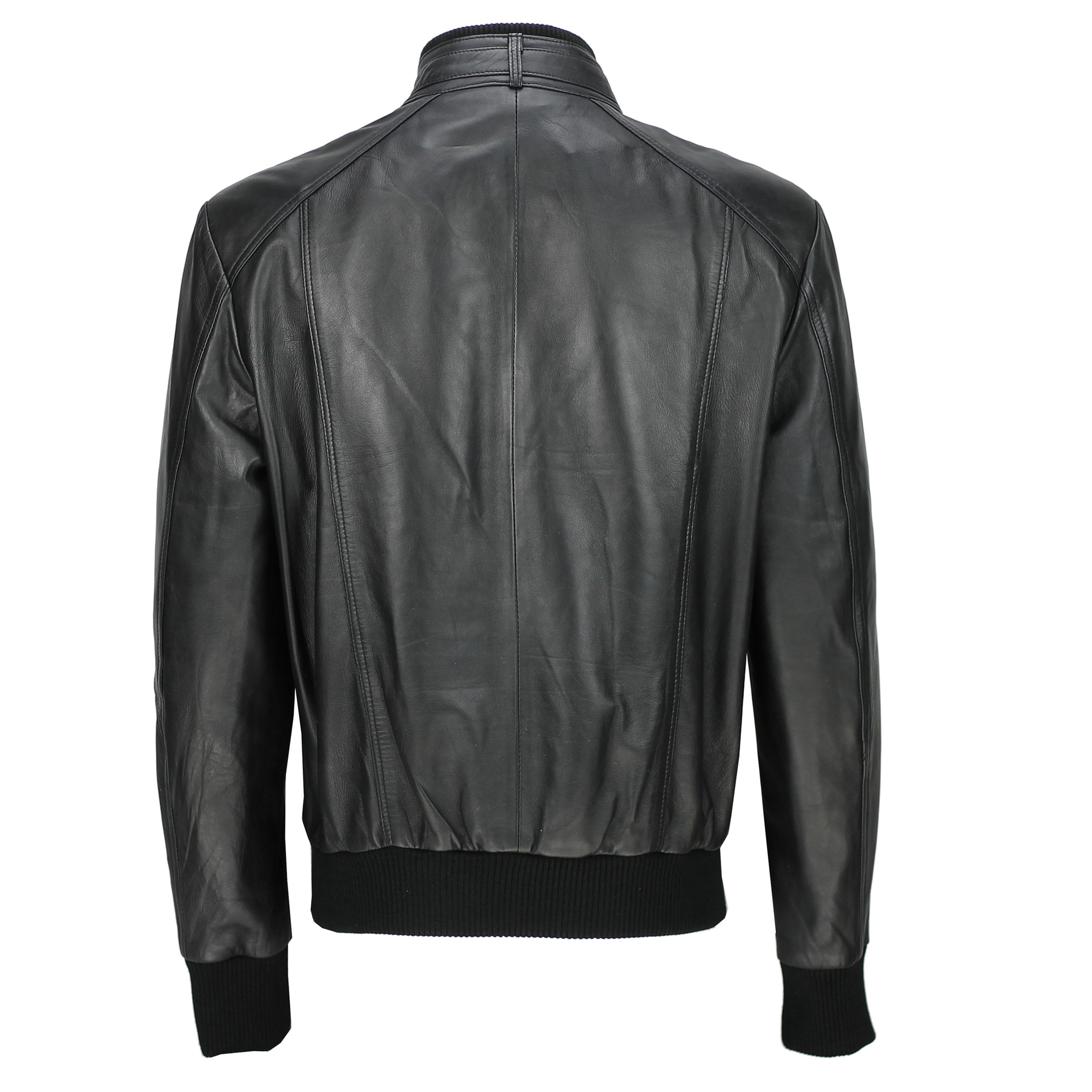 Details about   Mens New Black Real Soft Lamb Leather Retro Biker Style Zipped Bomber Jacket 