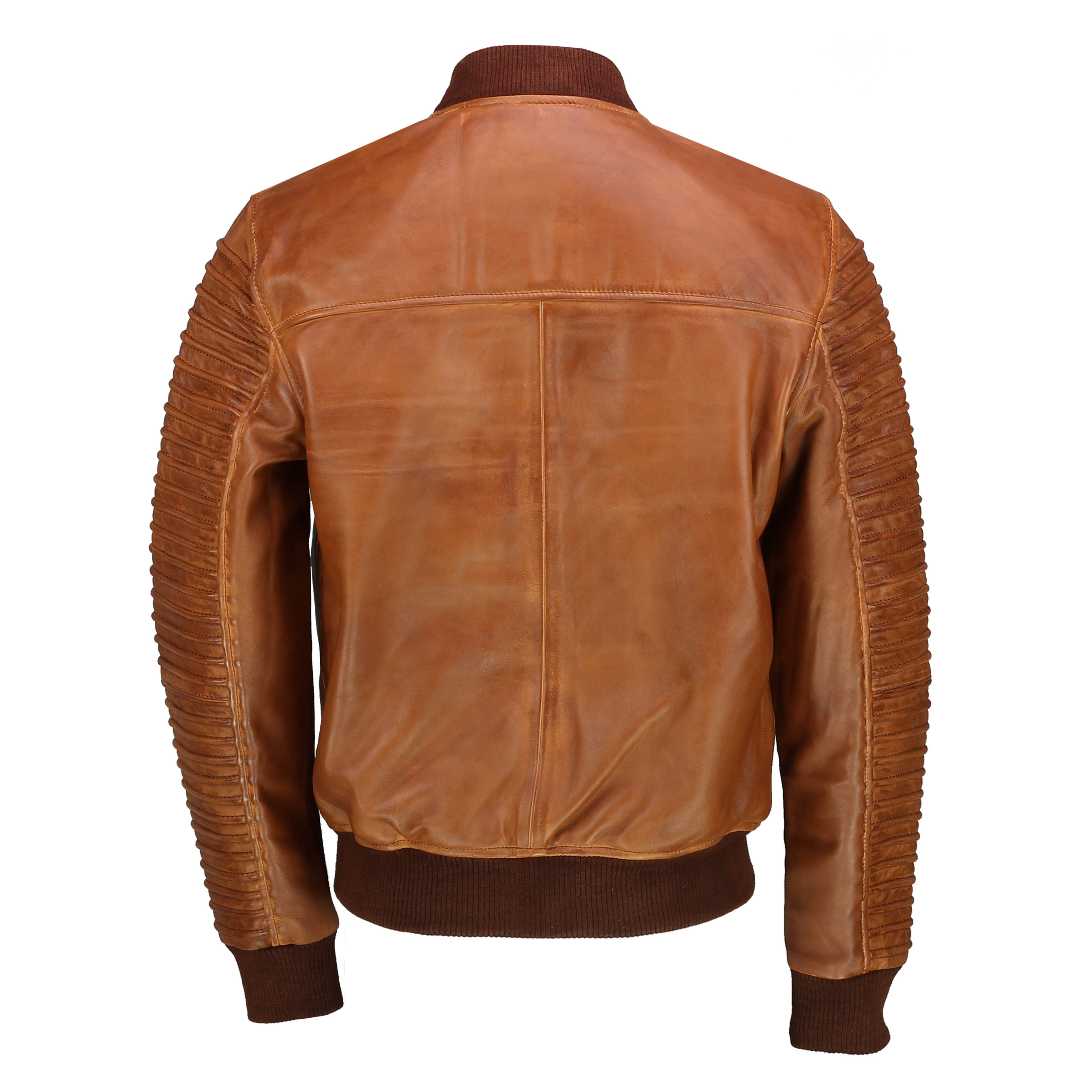 Mens Real Leather Bomber Black Brown Vintage Slim Fit Biker Jacket ...