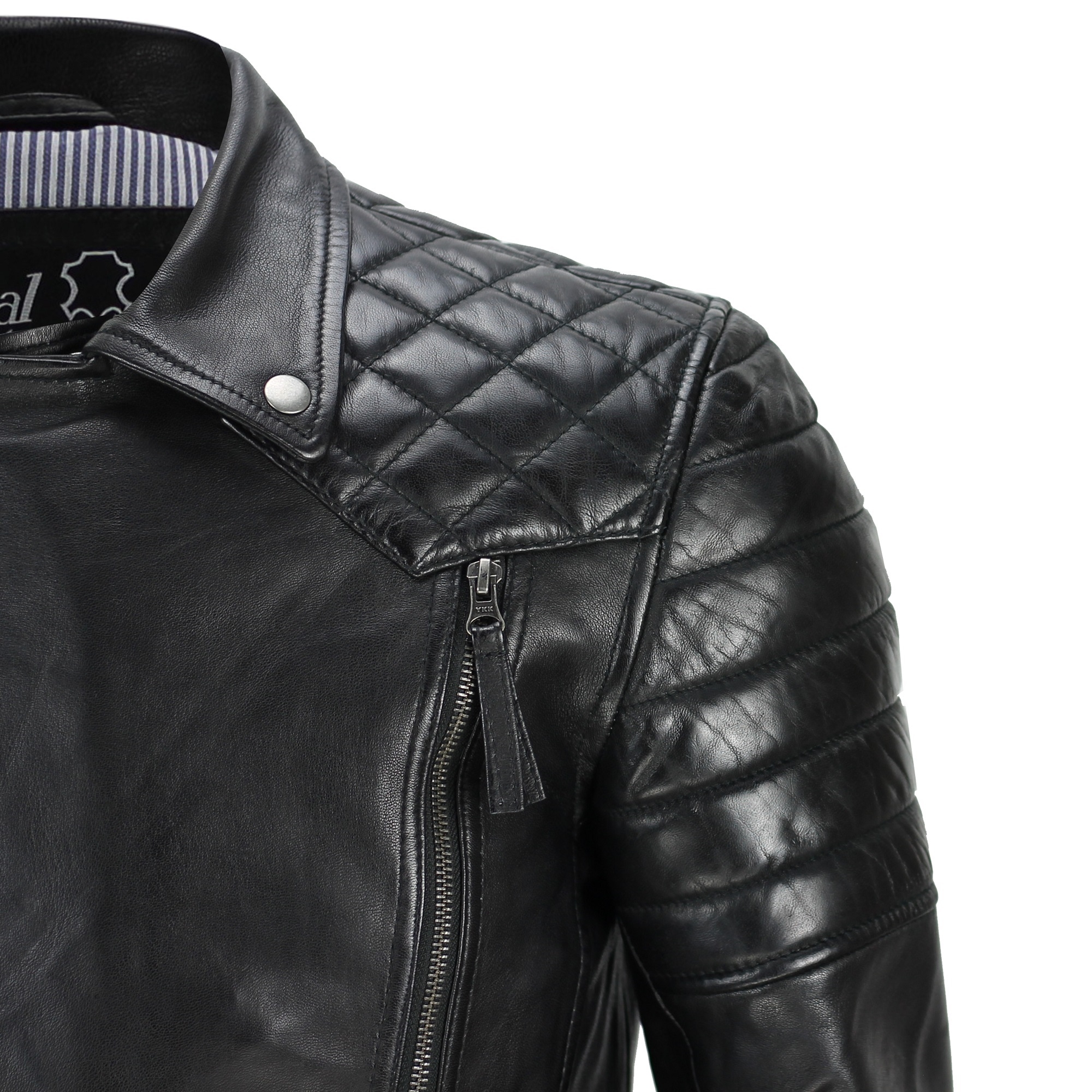 Mens New Black Brown Real Leather Vintage Biker Style Zipped Smart ...