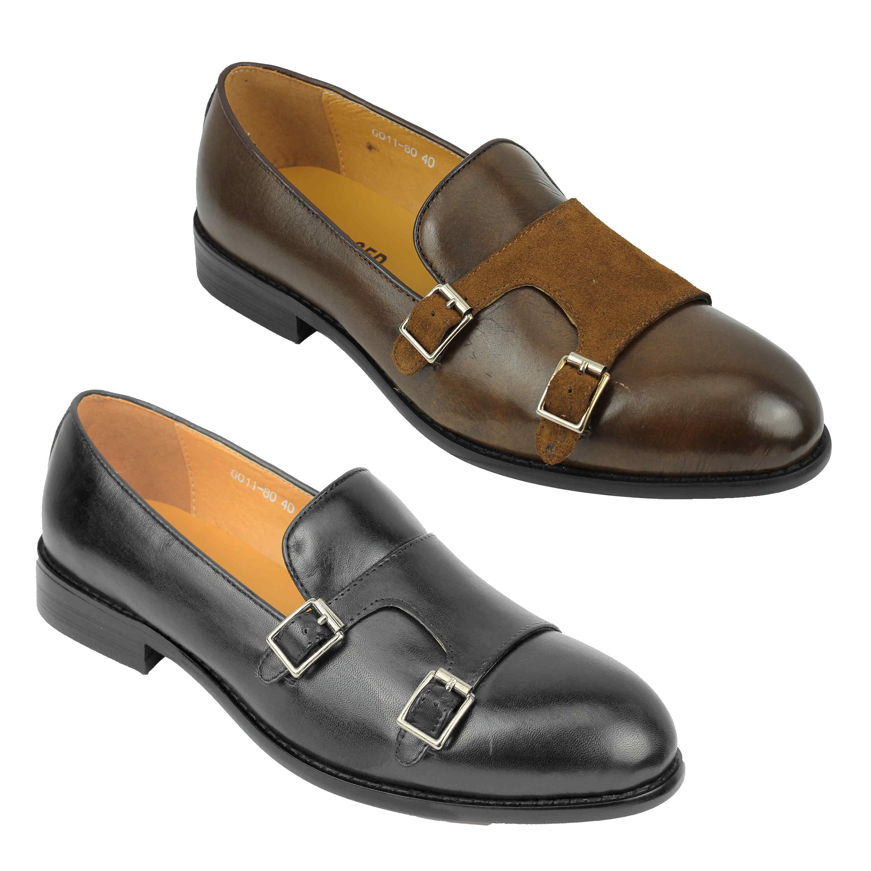 casual double monk strap shoes