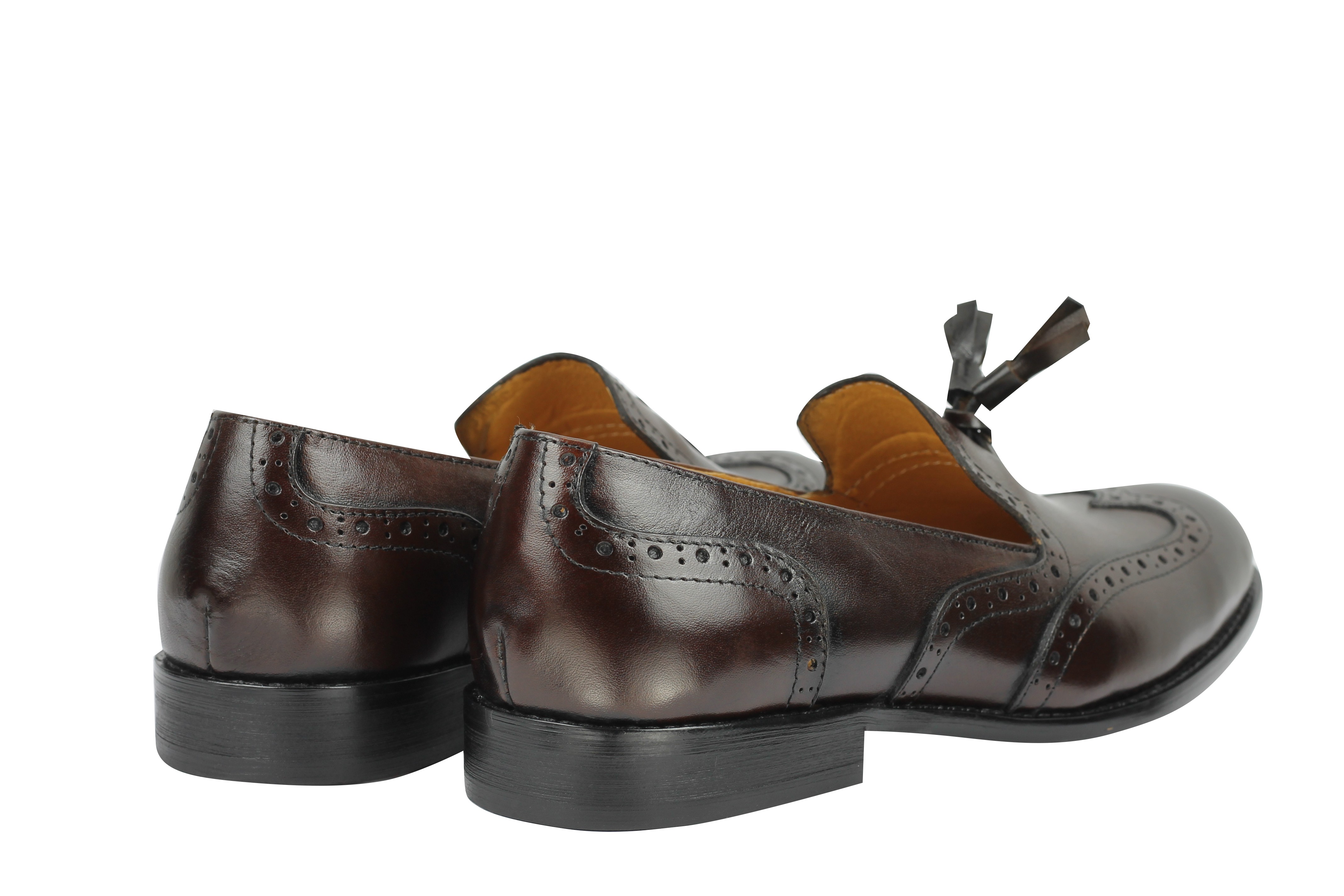 Mens 1920s Vintage Real Leather Tassel Loafers Slip on Brogue Shoes Brown Black | eBay