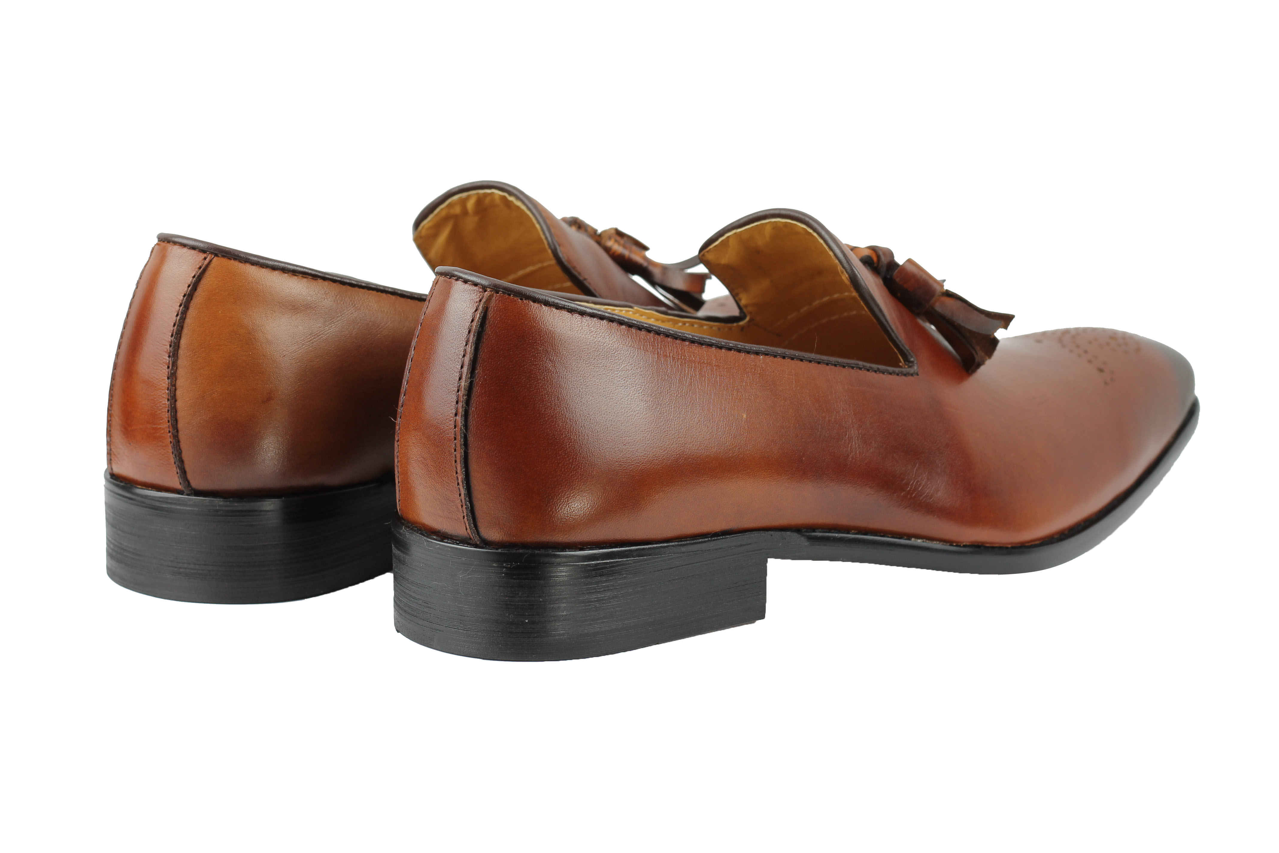 Mens Brown Black Real Leather Tassel Loafers Smart Casual Vintage Formal Shoes | eBay