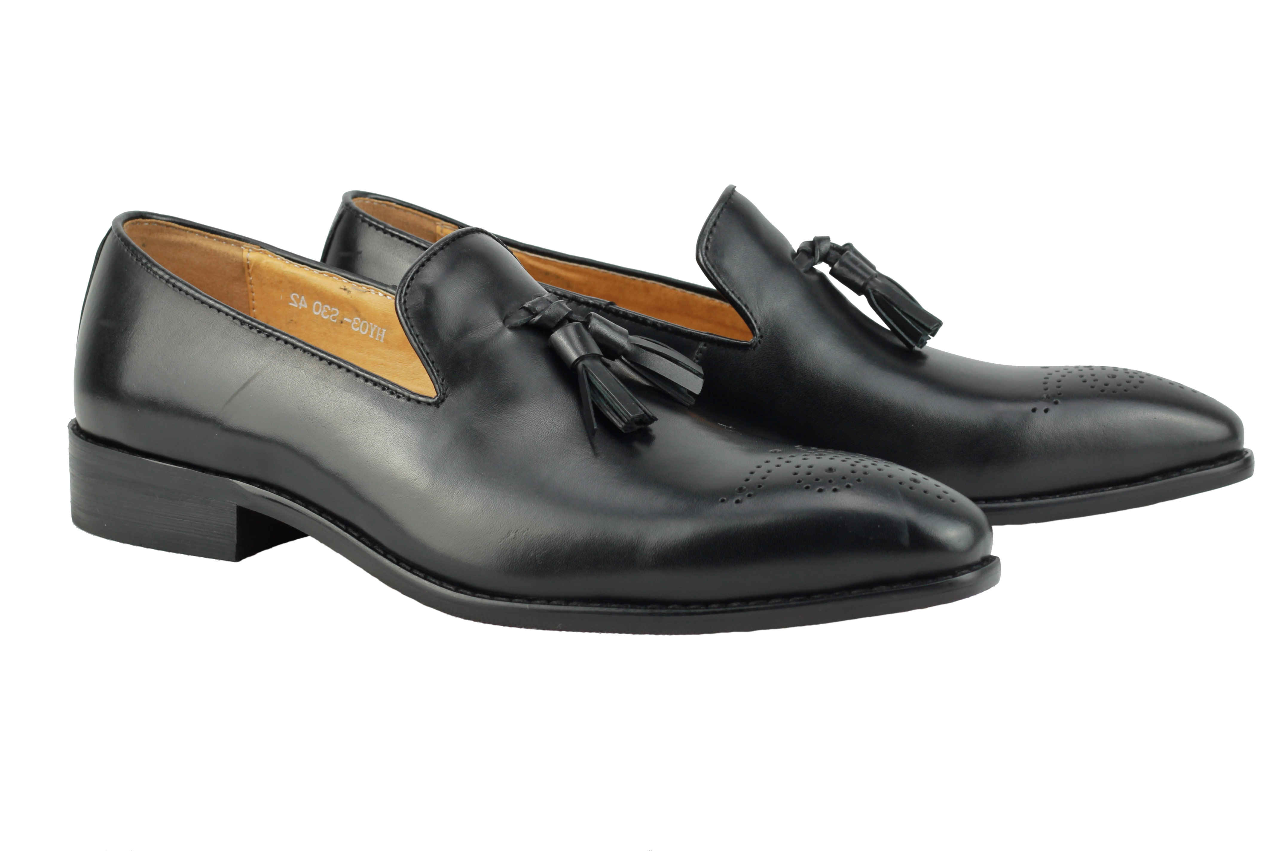 Mens Brown Black Real Leather Tassel Loafers Smart Casual Vintage Formal Shoes | eBay
