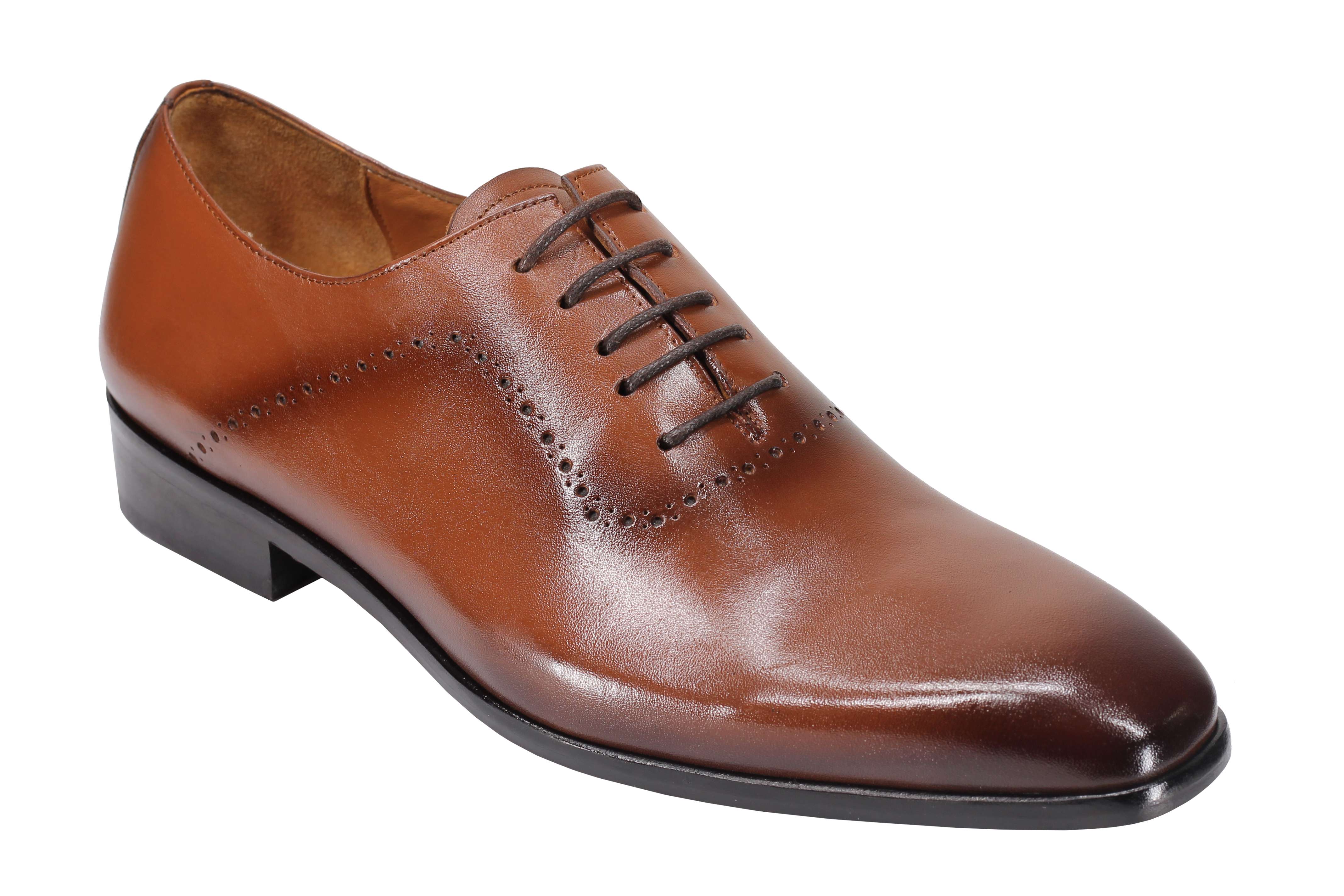 Herren Kalb Vollschnitt Oxford Schuhe Schnürung Brogue Handarbeit Echtleder Sohle