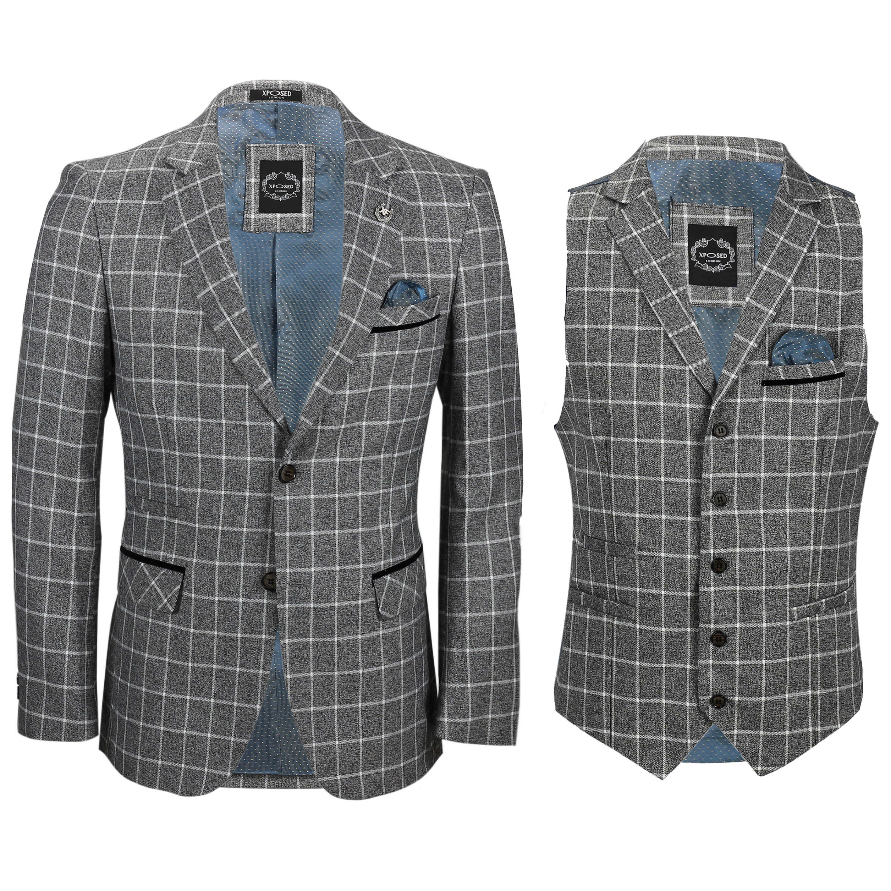windowpane check blazer