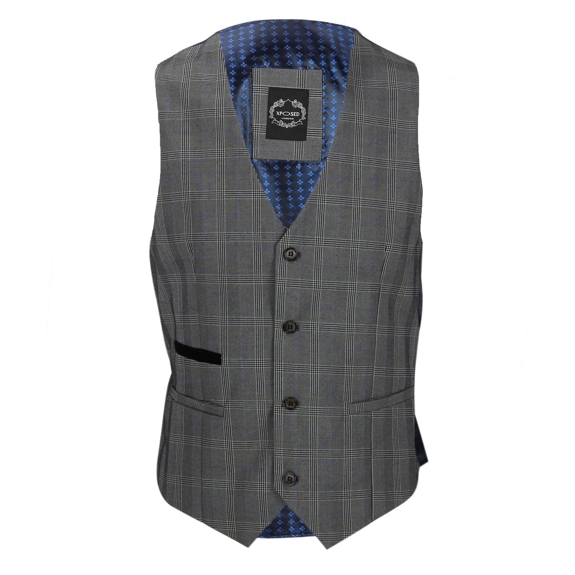 Men Vintage 3 Piece Grey Tweed Check Suit Blazer Waistcoat Trouser Sold Separate
