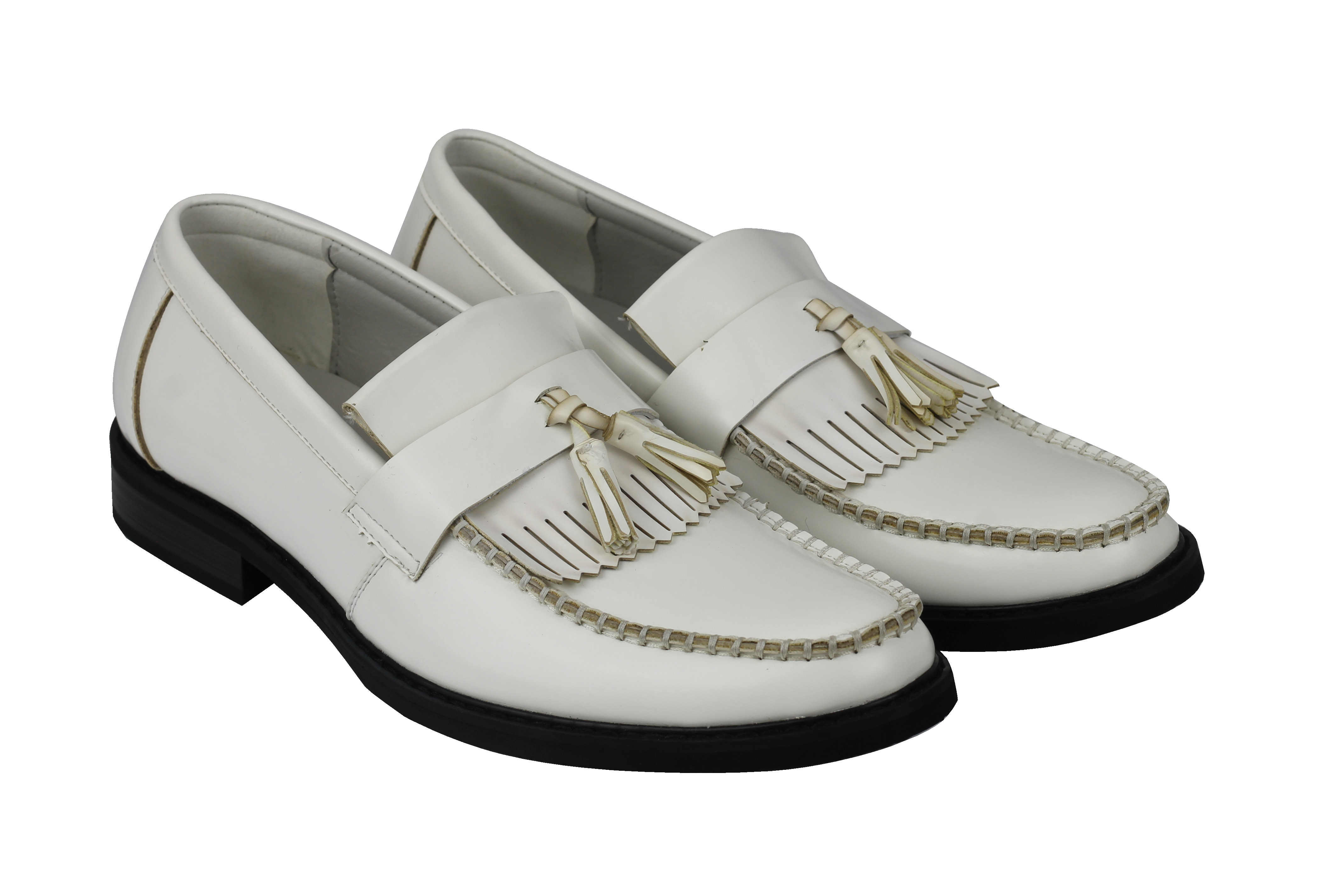 Mens Vintage Style Polished Faux Leather Tassel Loafers Retro MOD Shoes | eBay
