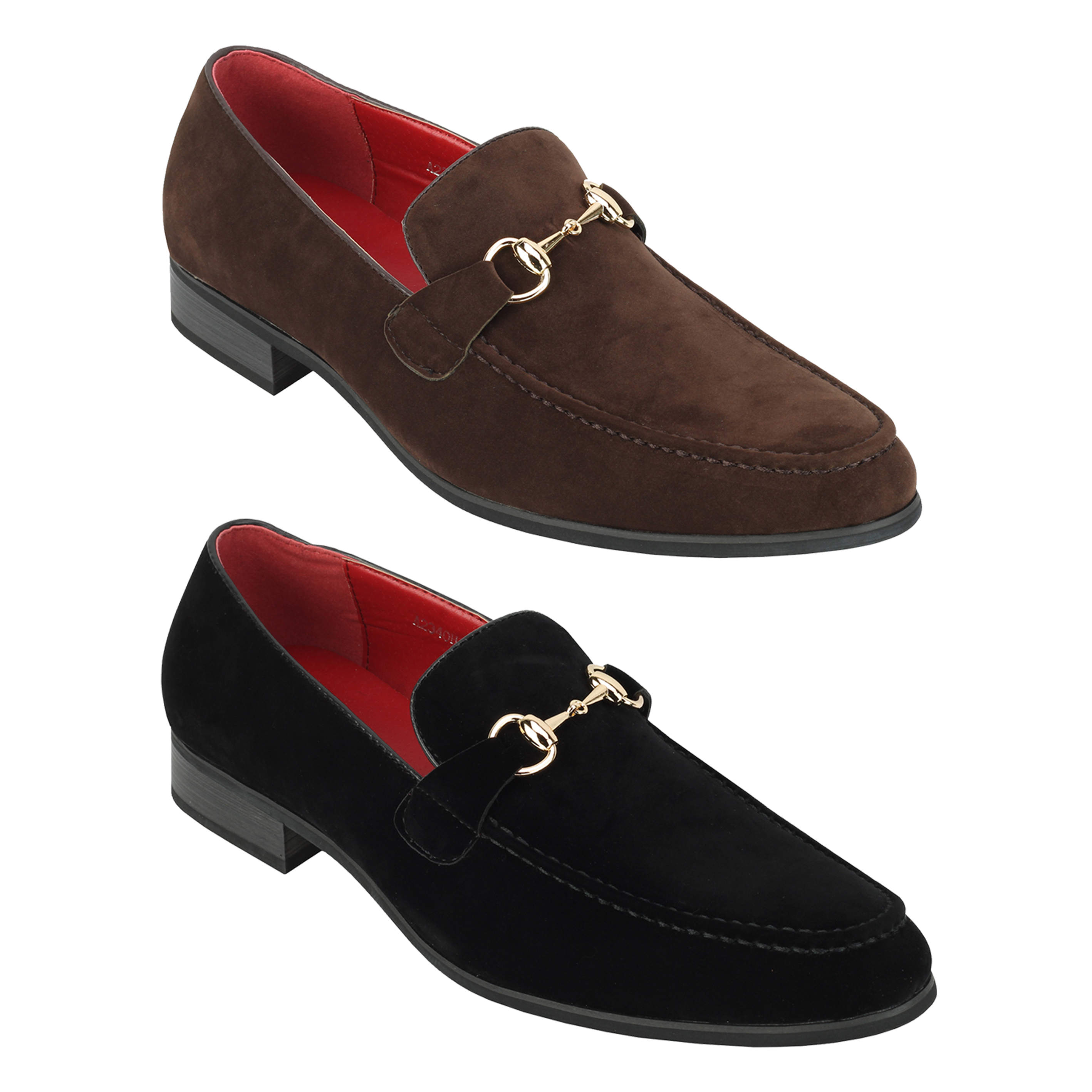 Mens Horsebit Loafers Suede Leather Lined Slip on Classic Driving Shoes ...