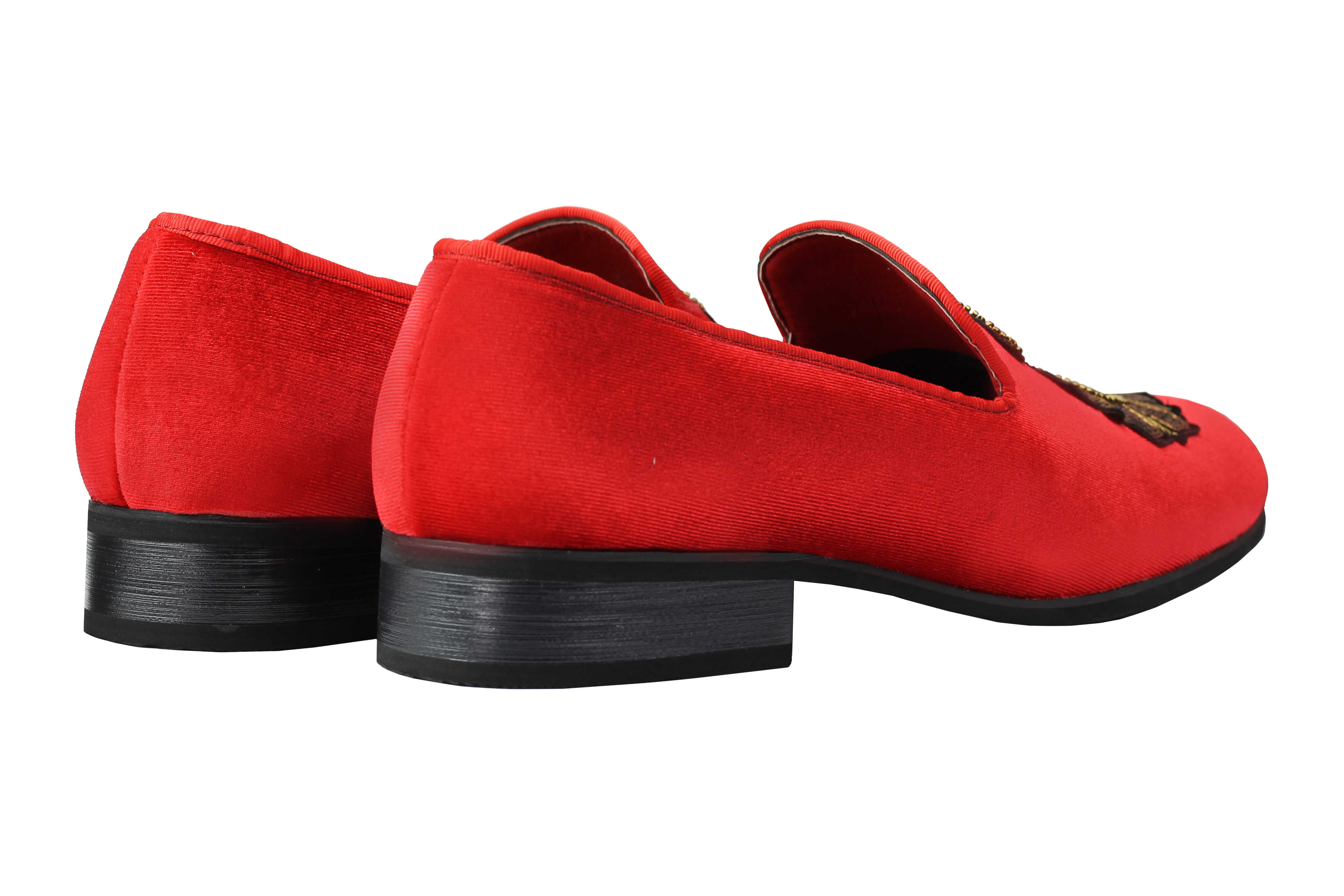 Mens Velvet Loafers Bee & Crown Embroidered Vintage Dress Shoes Slip on ...