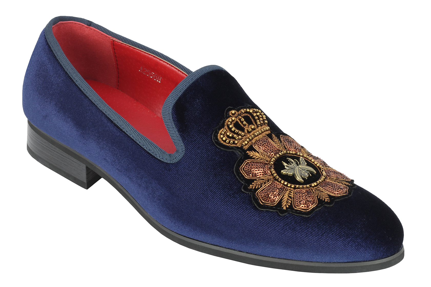 Mocassins En Velours Pour Homme Brodés Couronne Et Abeille - Style Vintage, Pantoufles élégantes