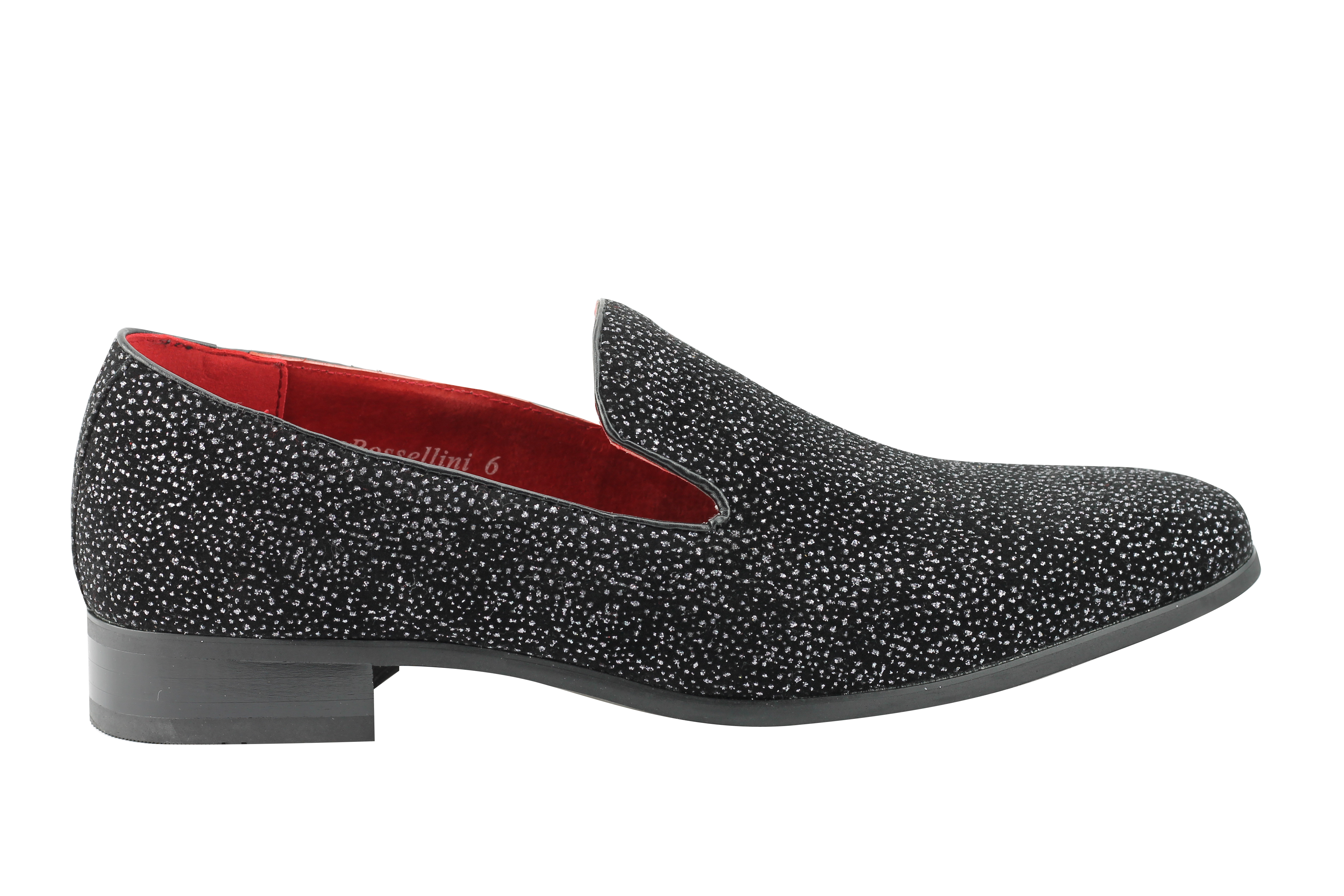 New Mens Leather Line Diamond Shimmer Slip on Designer Style Loafers ...