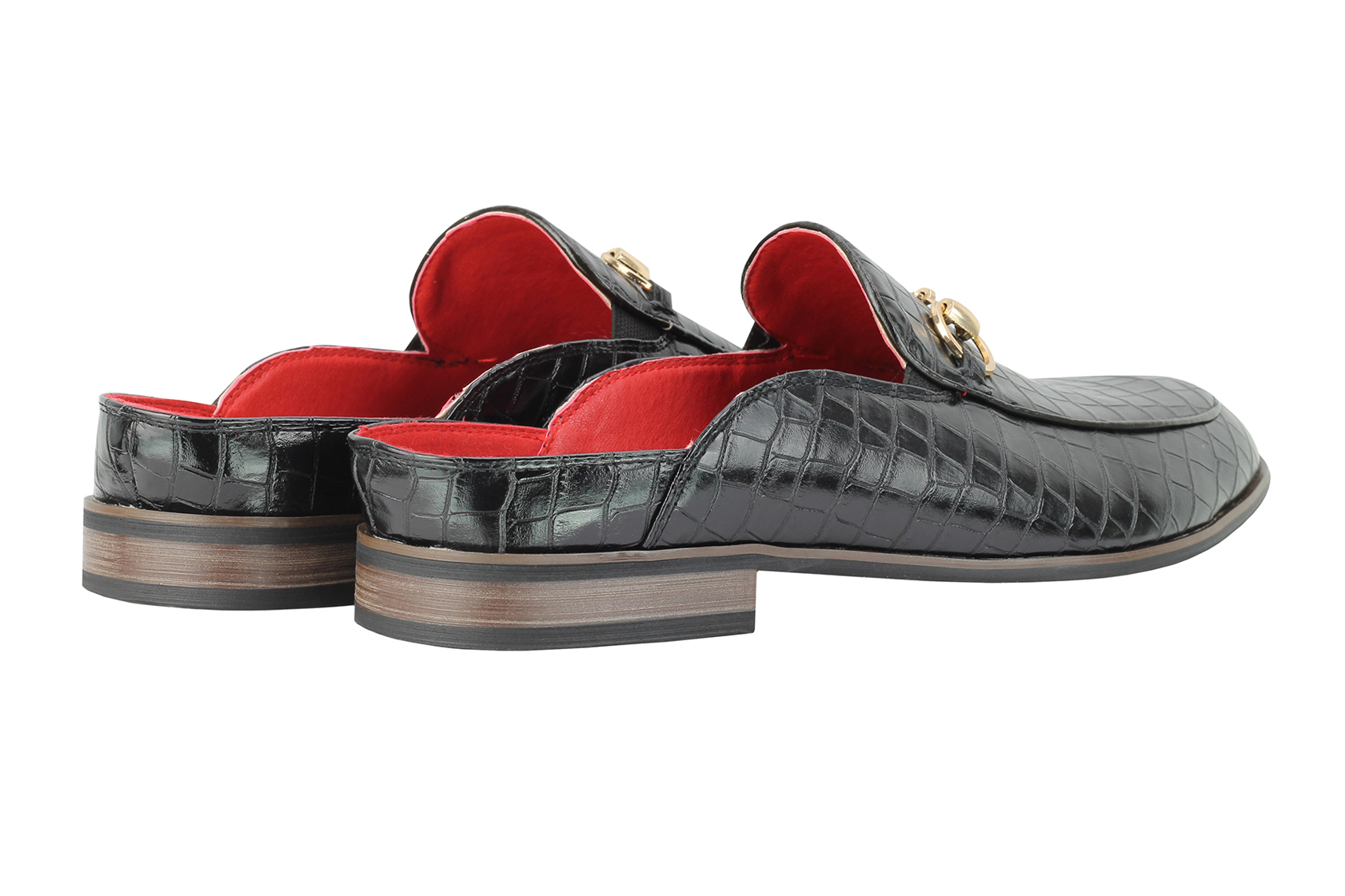 Men's Half Shoes With Buckle Design - Black