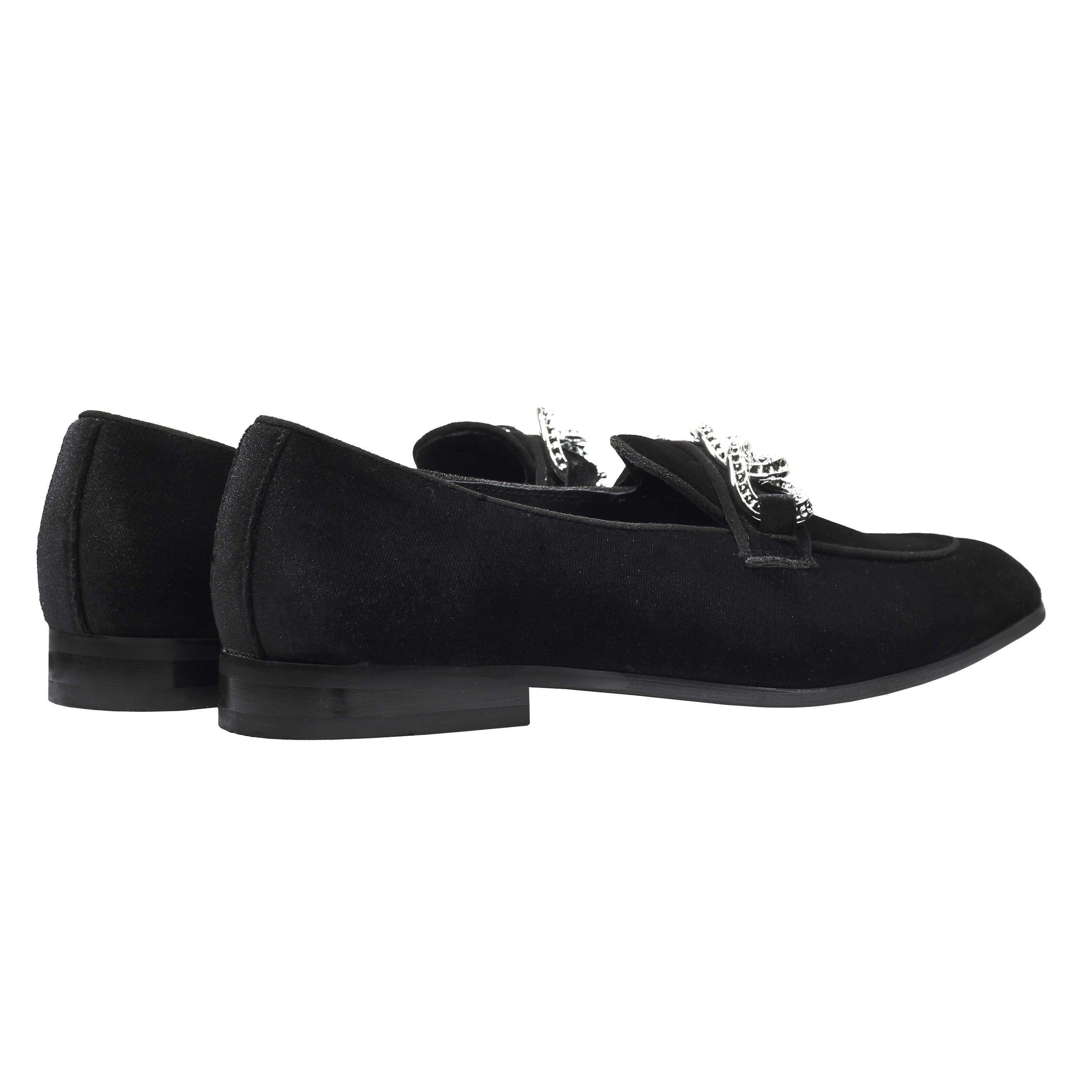 Gucci velvet chain link accents dress loafers Gucci Leather Chain-Link Accents Dress Loafers - Brown  main image 2