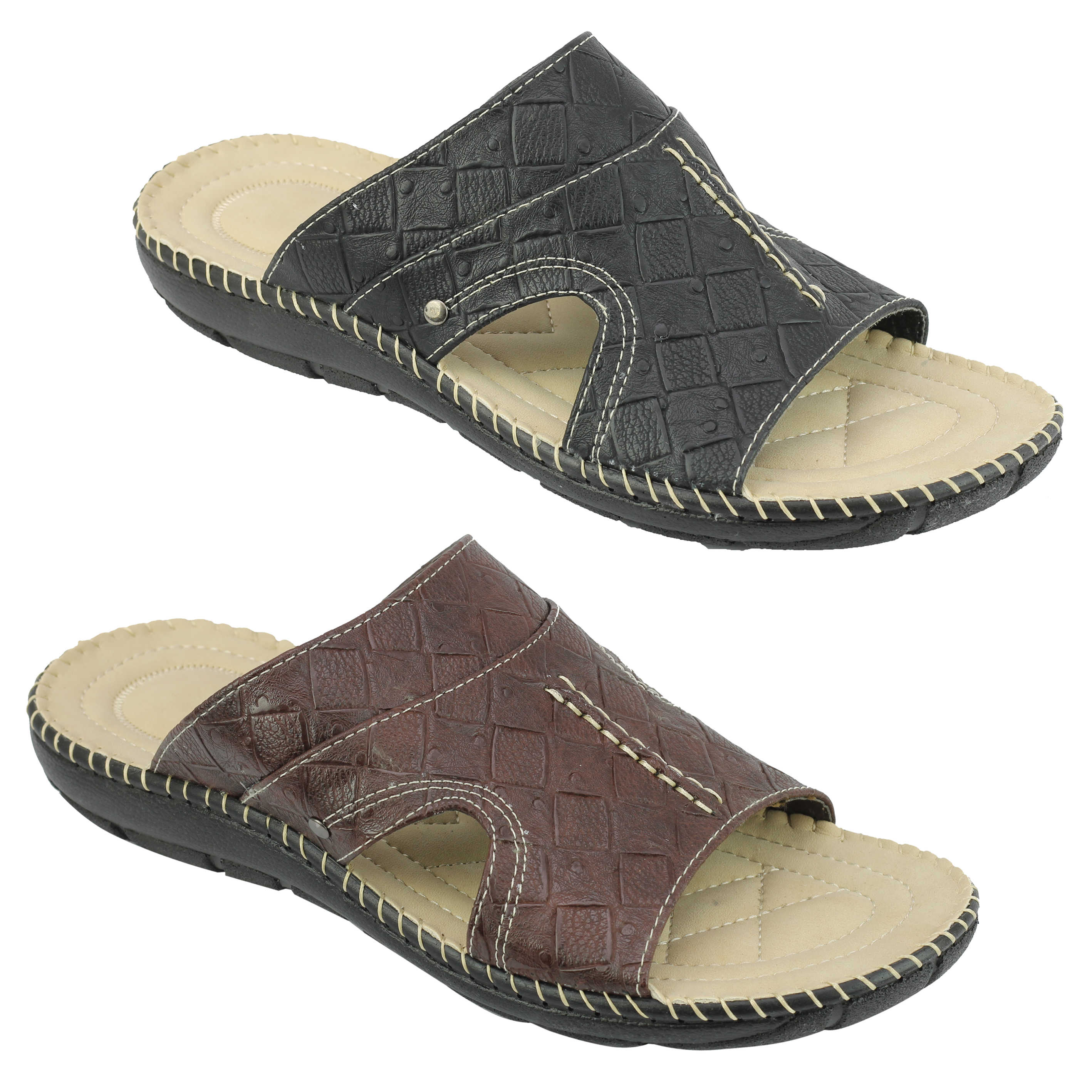 Mens Leather Lined Open Toe Sandals 