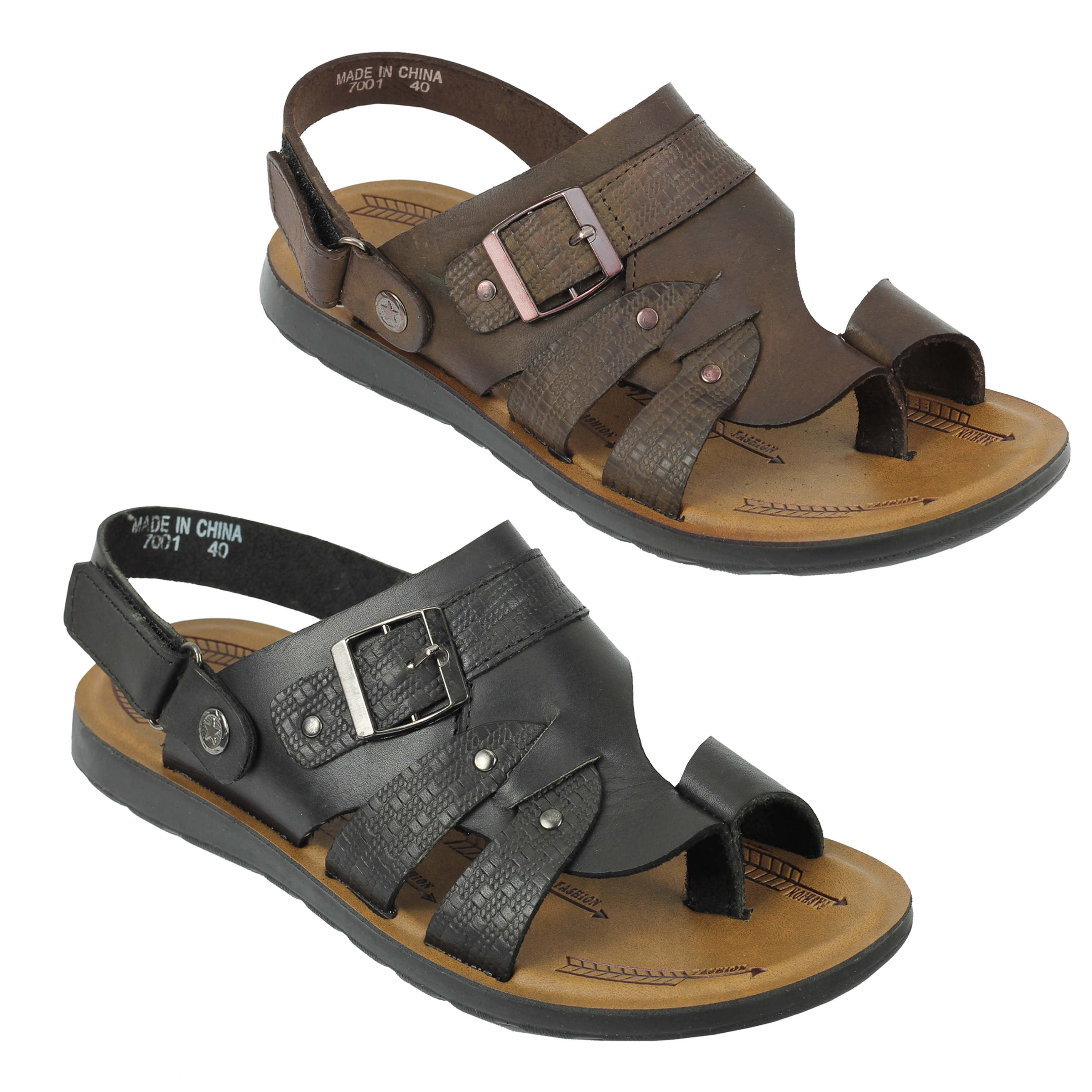 New Mens Real Leather Walking Sandals 