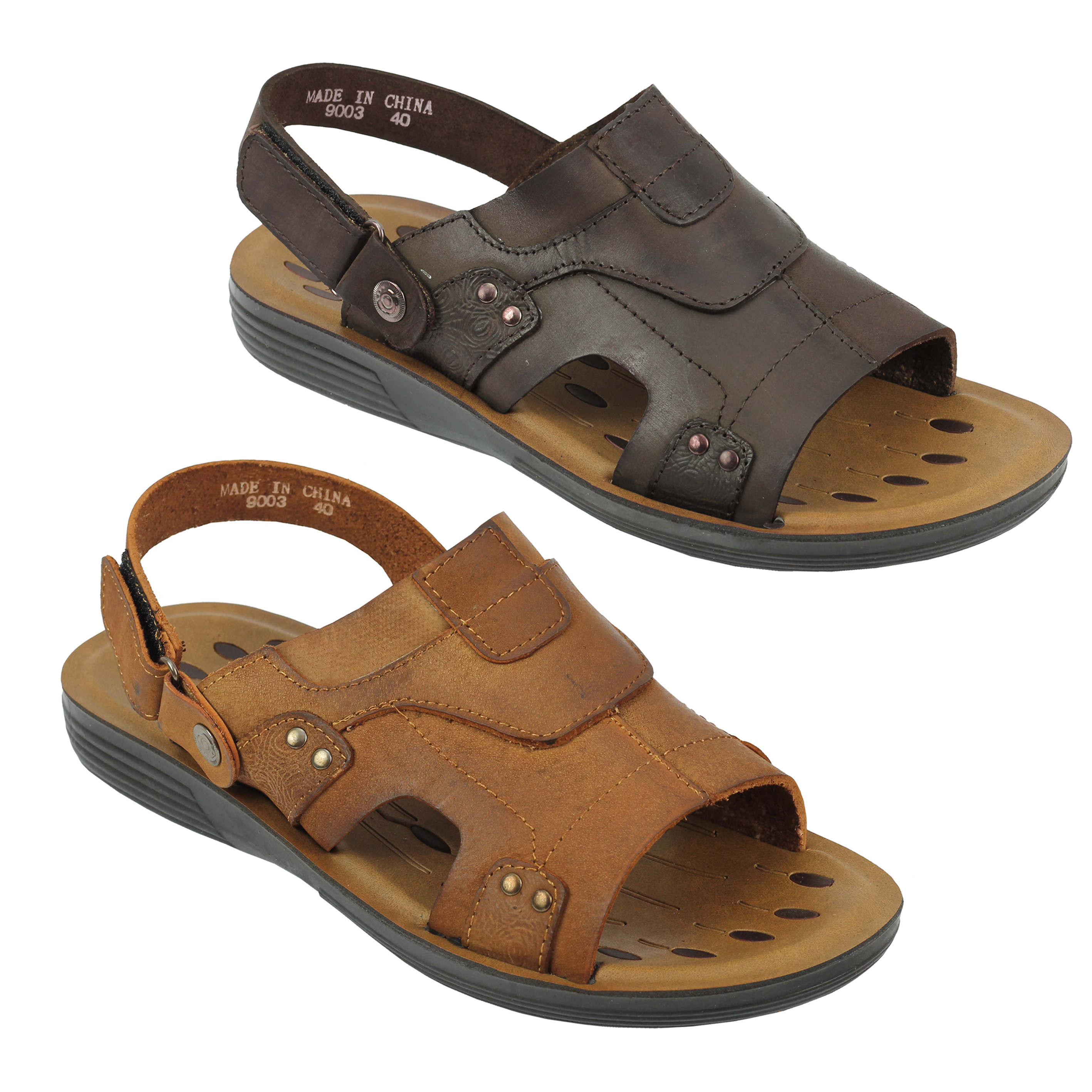 mens leather sandals with backstrap