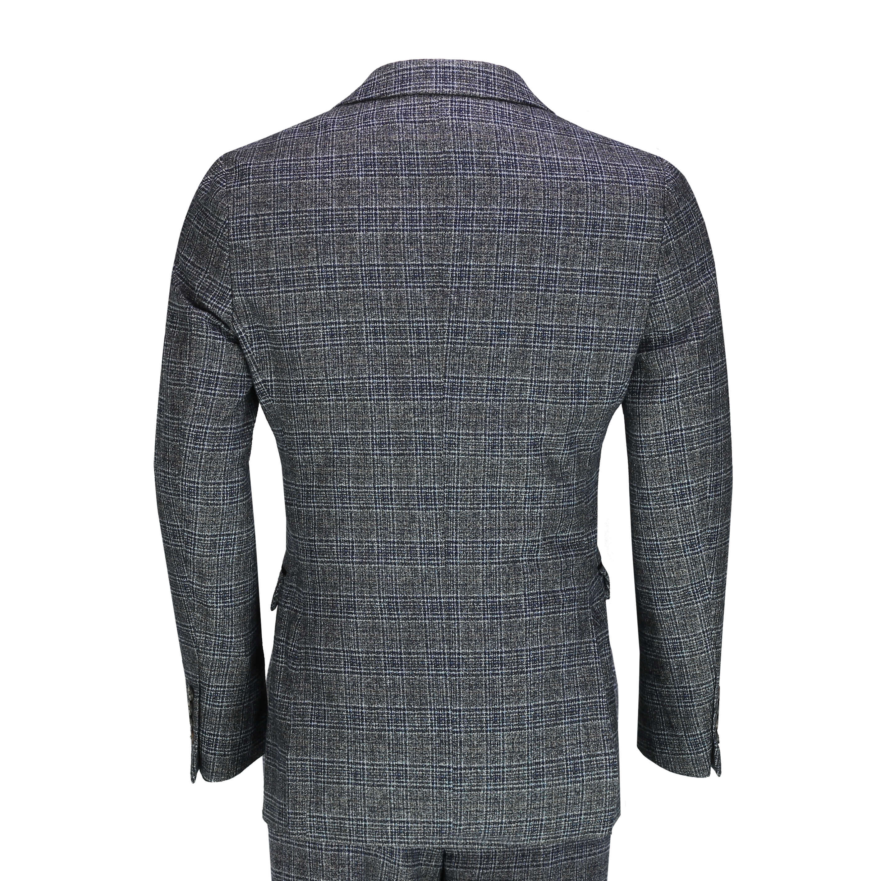 Mens Tweed Check Navy Grey 3 Piece Suit Vintage 1920s Smart Retro ...