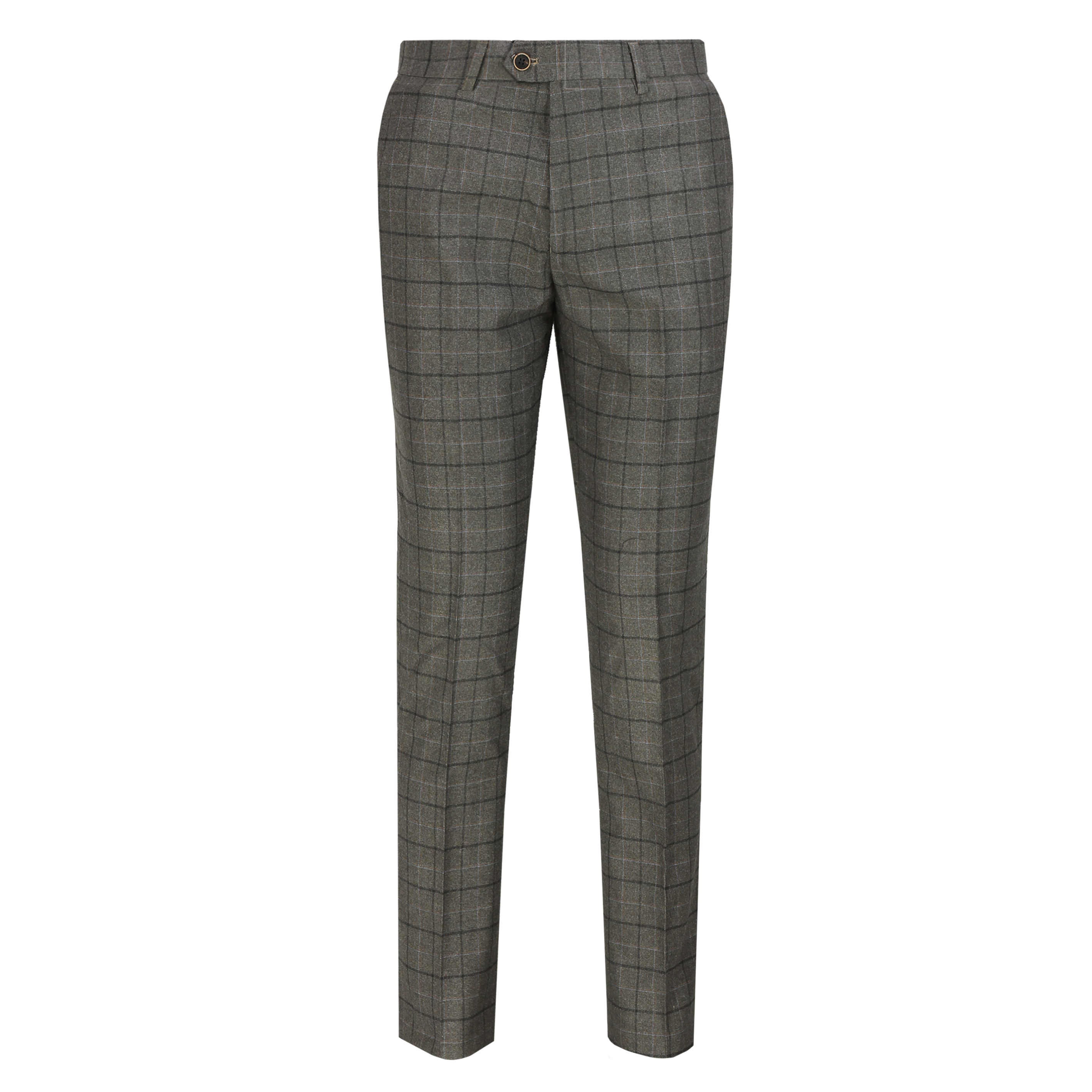 Men's Classic Windowpane Check Tweed Collar Waistcoat or Trousers Smart Casual 
