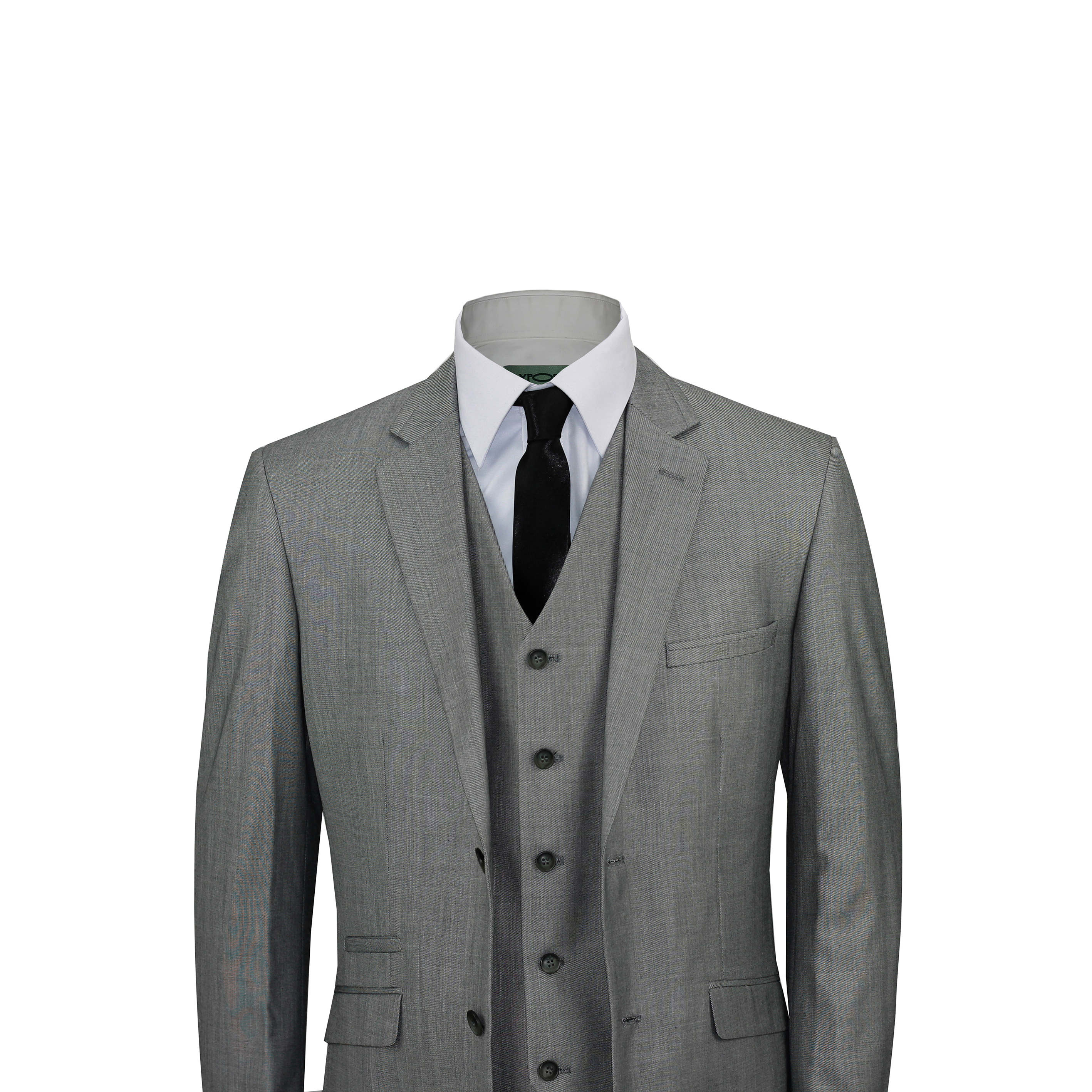 Mens Plain Grey 3 Piece Formal Tailored Fit Casual Smart Suit Work Wedding Prom