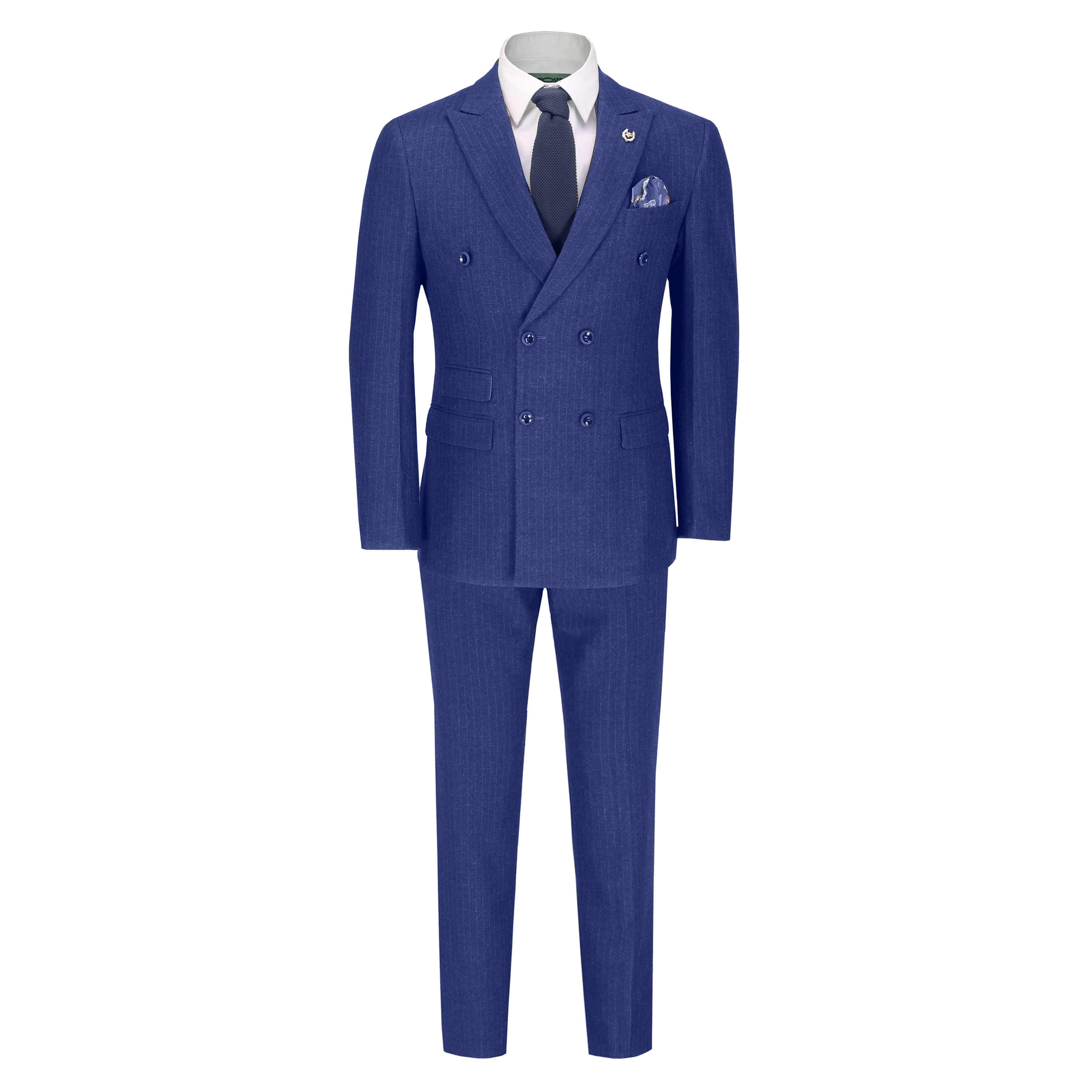 Mens 3 Piece Double Breasted Suit 1920 Pinstripe Gatsby Jacket ...