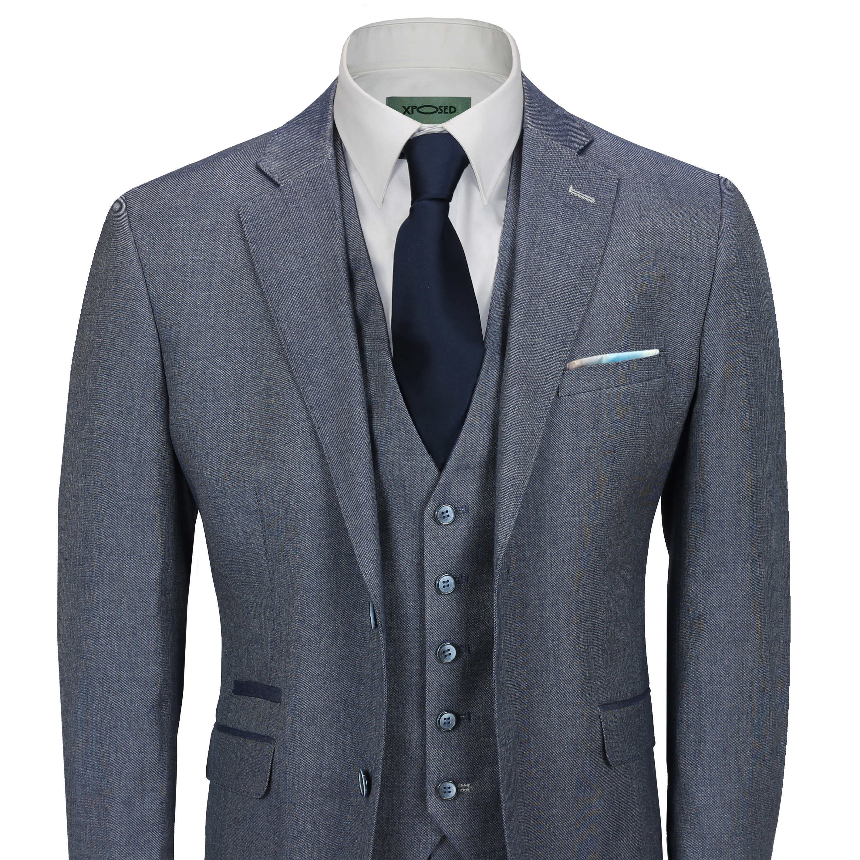 blue grey suit