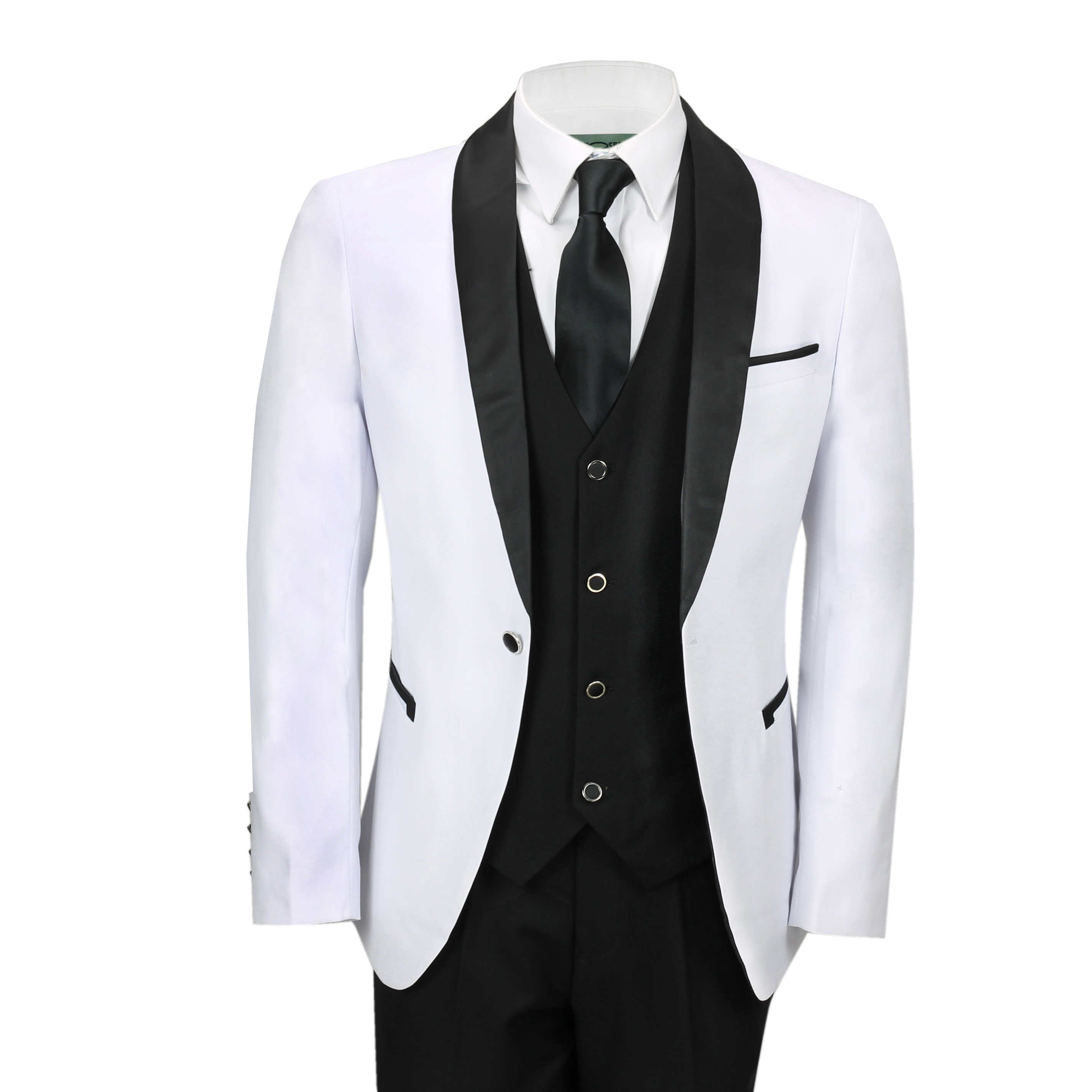 black and white formal suit