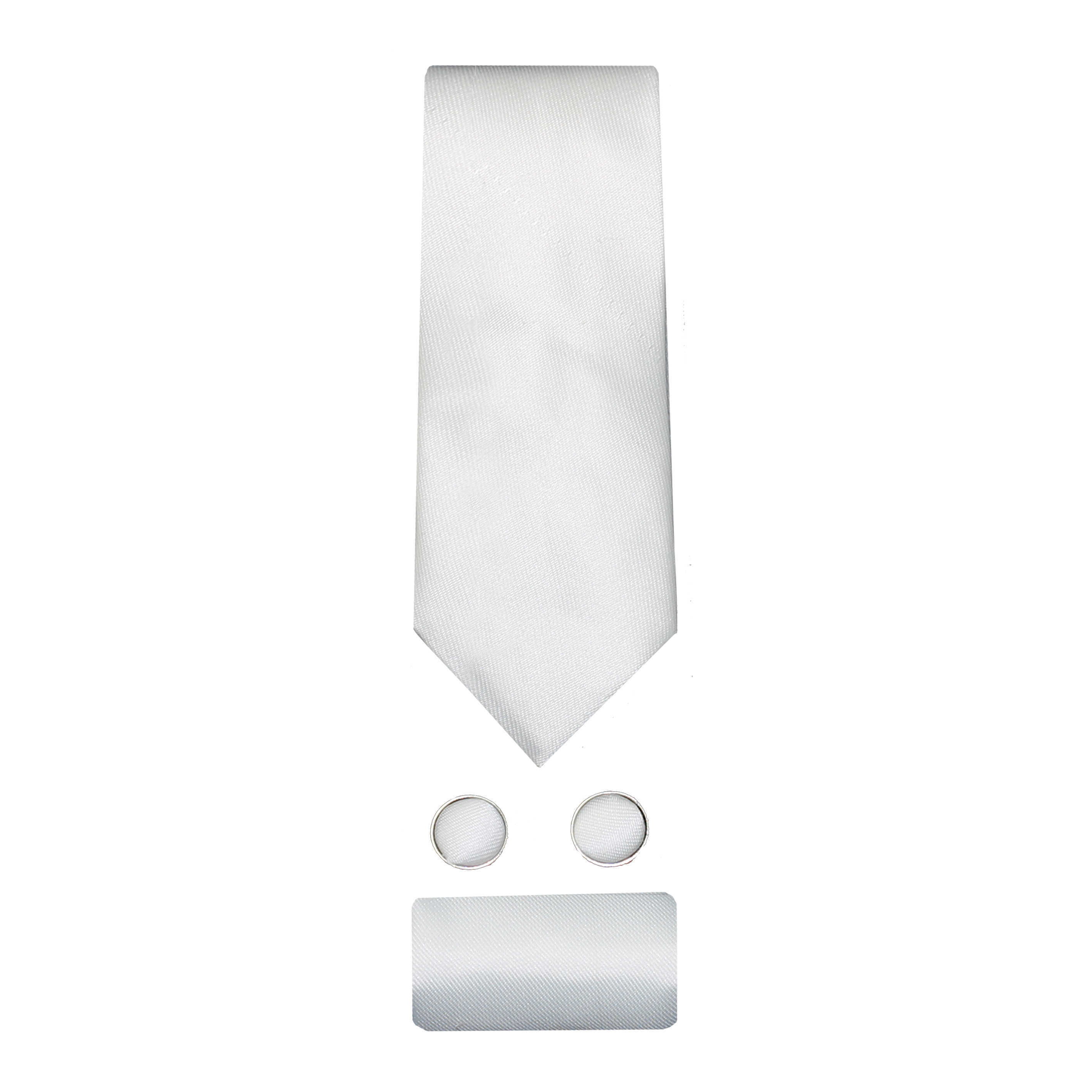 Handmade Silver Diamond Skinny Men's Tie and Pocket Square Set Wedding Tie Prom